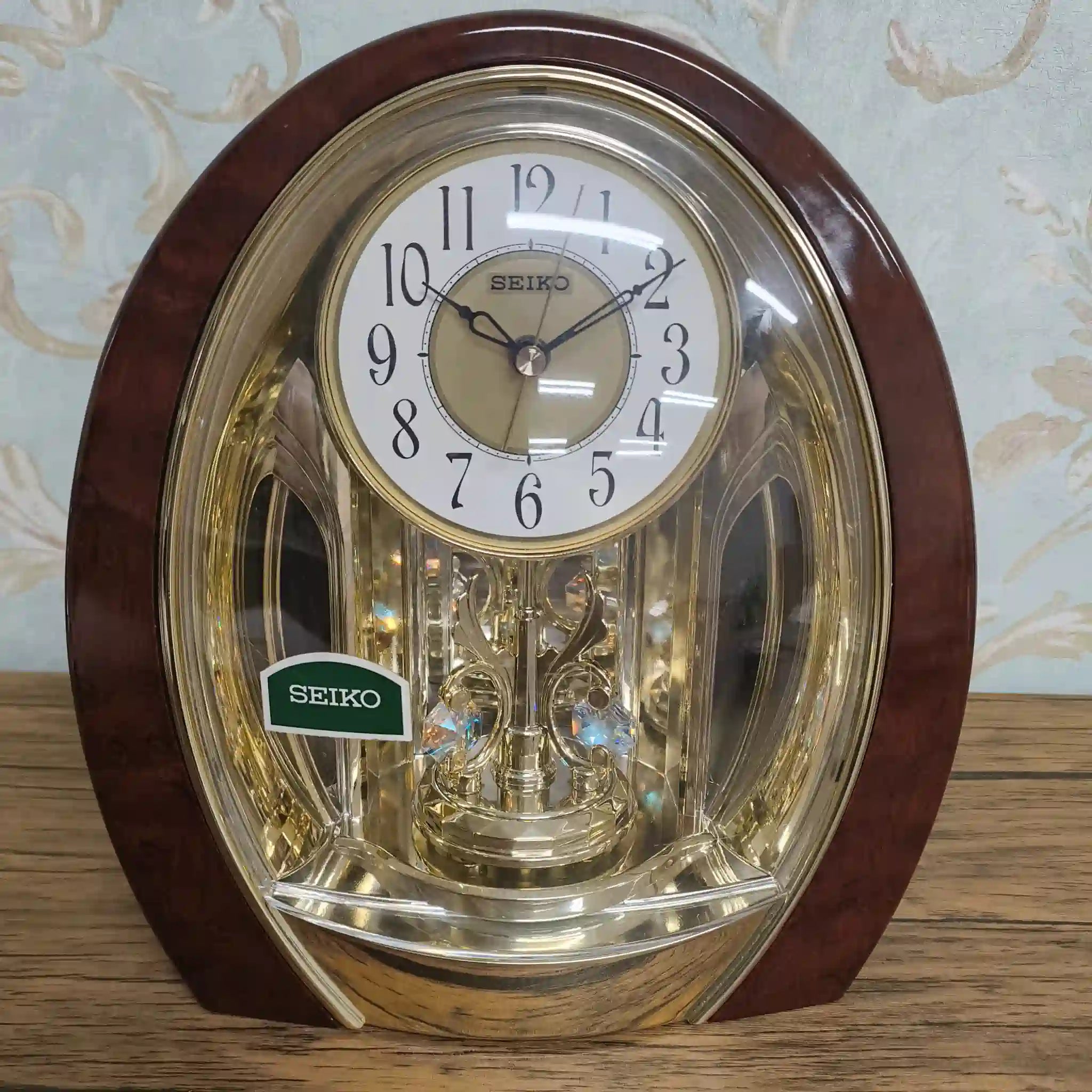 【リユース】 置き時計 / SEIKO (セイコー) / BZ323B / 2000-2010年代 / プラスチック / 日本 / 回転飾り付, 木目調仕上げ