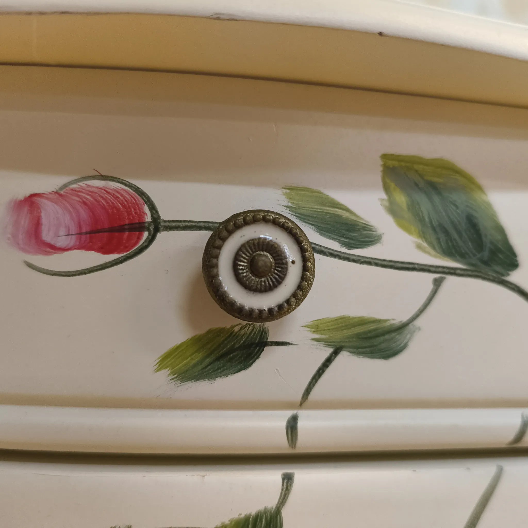 【リユース】 ジュエリーボックス (小物入れ) / 20C後期 / 木製 / 薔薇, ハンドペイント