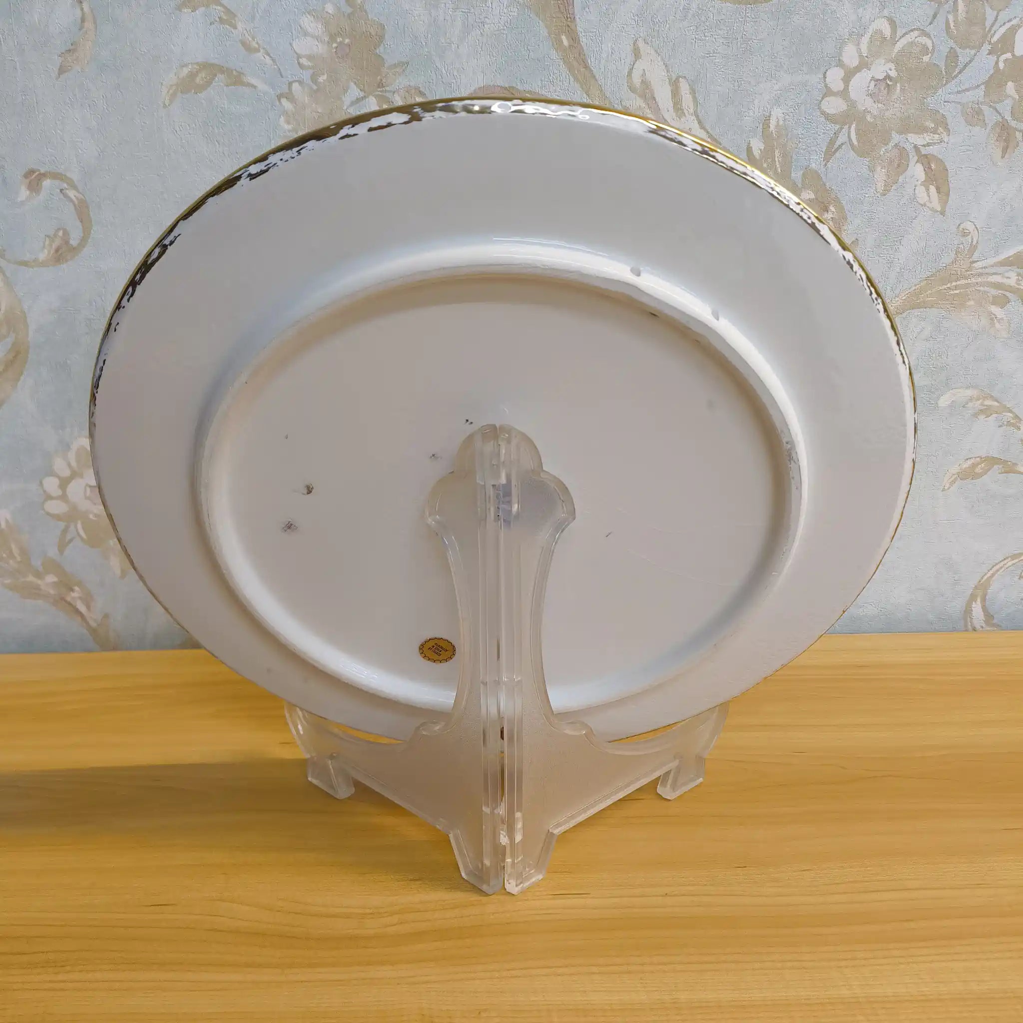 【リユース】 飾り皿 / Cearco (セアルコ) / 推定20C末 / 陶器 / スペイン / 飾り台付, エナメル彩色, 金彩