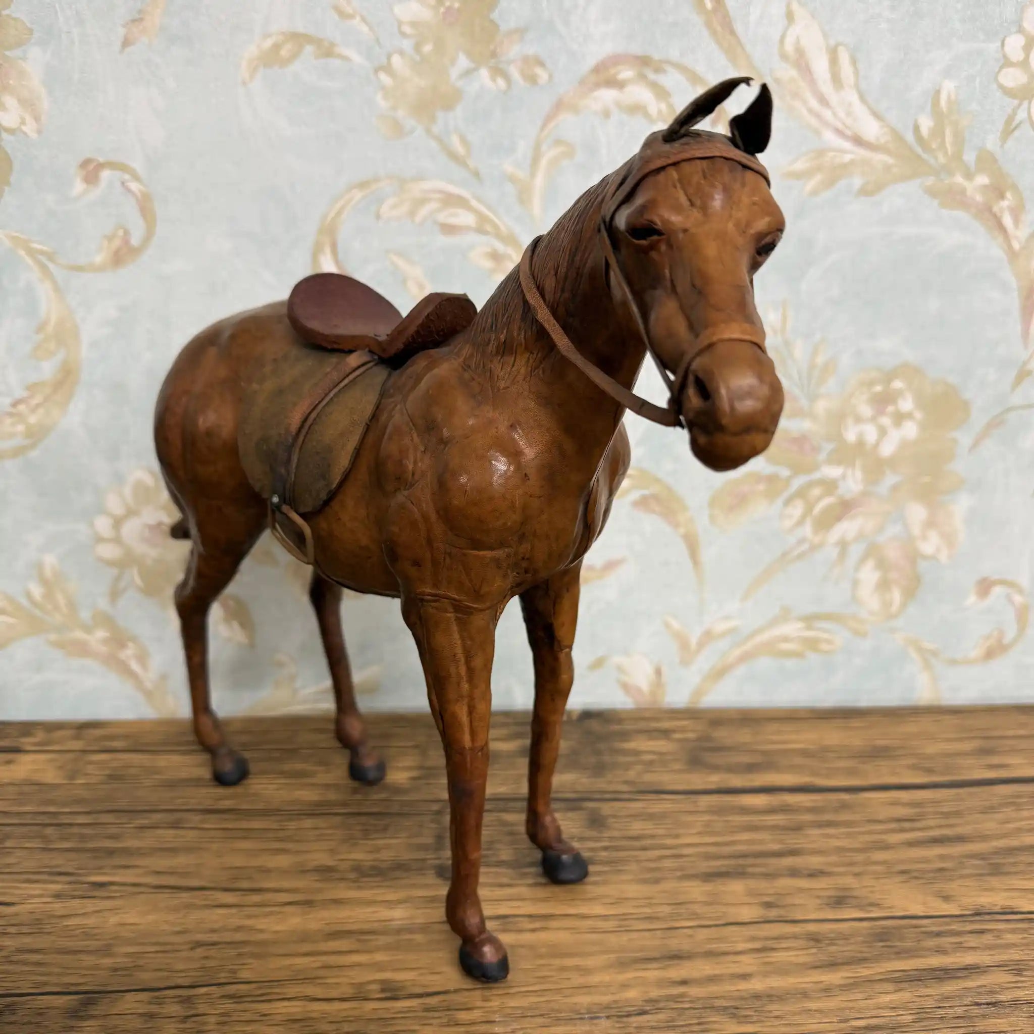 【ビンテージ】 オブジェ / 「馬」 / 1970年代（推定） / 本革 / ヨーロッパ / ハンドステッチ, フルグレインレザー