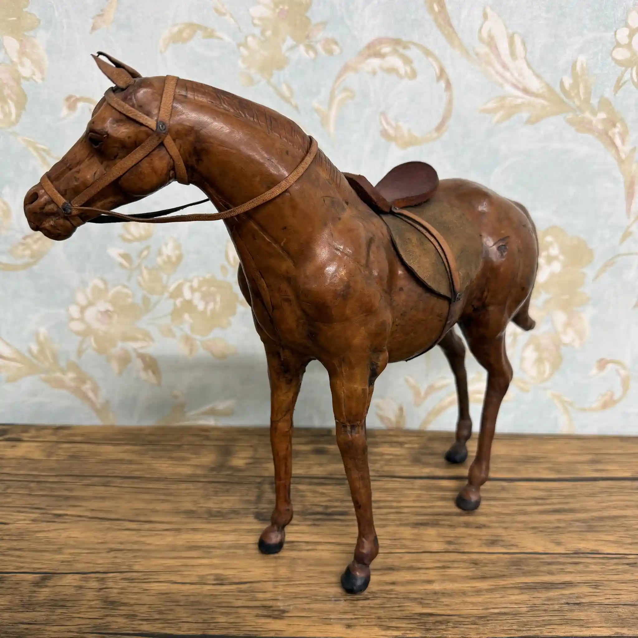 【ビンテージ】 オブジェ / 「馬」 / 1970年代（推定） / 本革 / ヨーロッパ / ハンドステッチ, フルグレインレザー