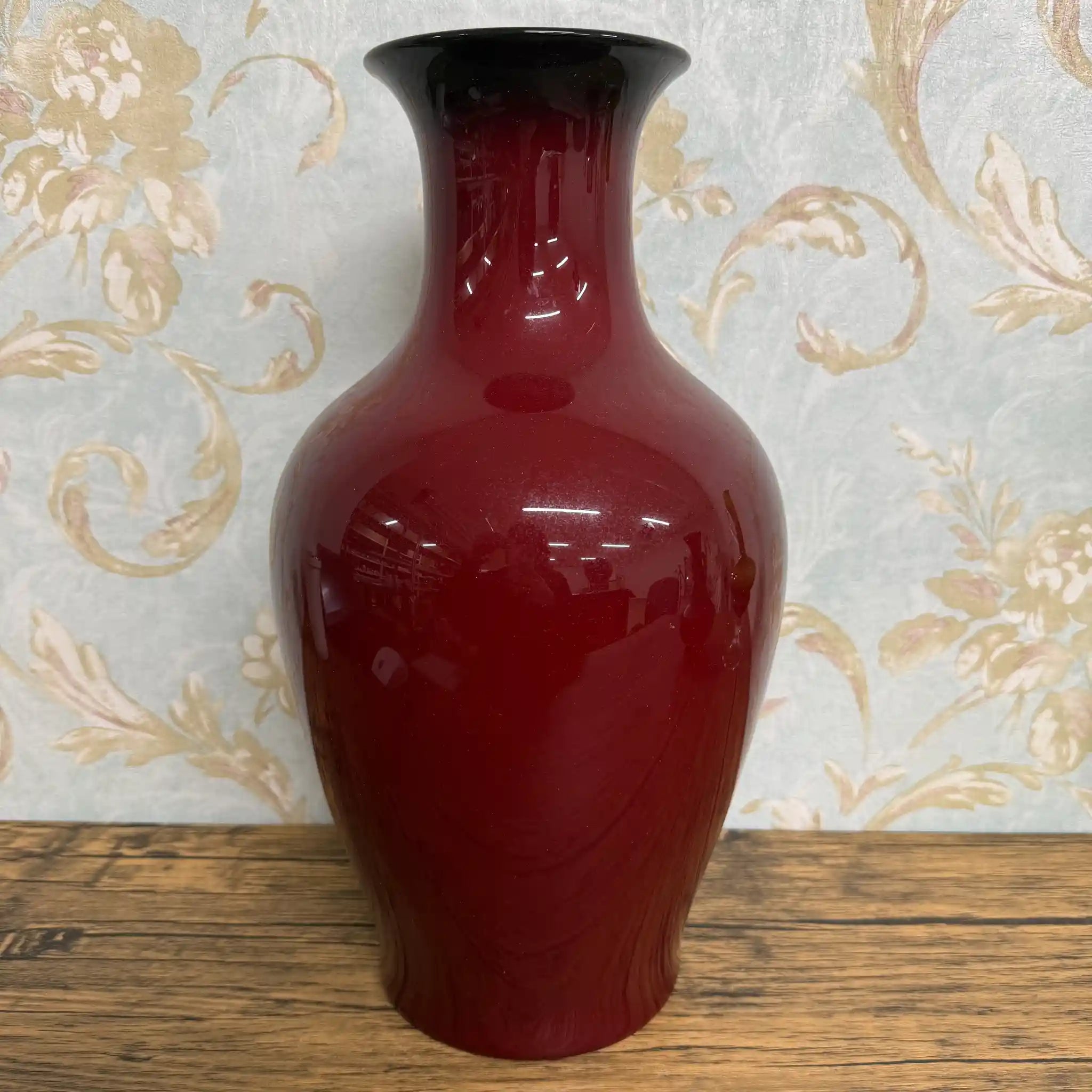 【リユース】 花瓶 / ノリタケ（Noritake） / 辰砂（しんしゃ） / Bone China / 日本 / 還元焼成, 瑞鳥双耳