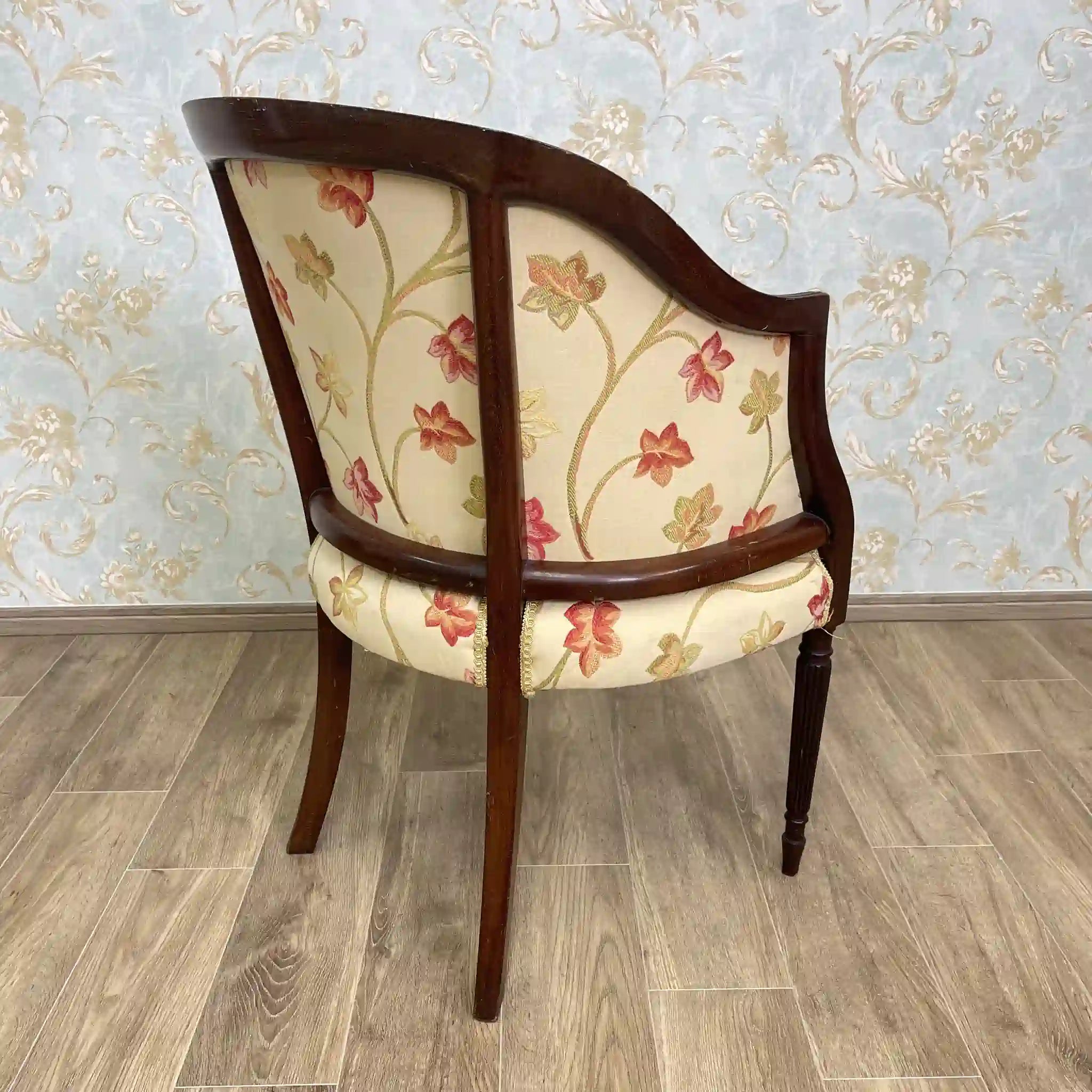 【アンティーク】 ラウンジチェア / リージェンシー様式 / イギリス / 張りぐるみ,テーパー脚,フルーティング
