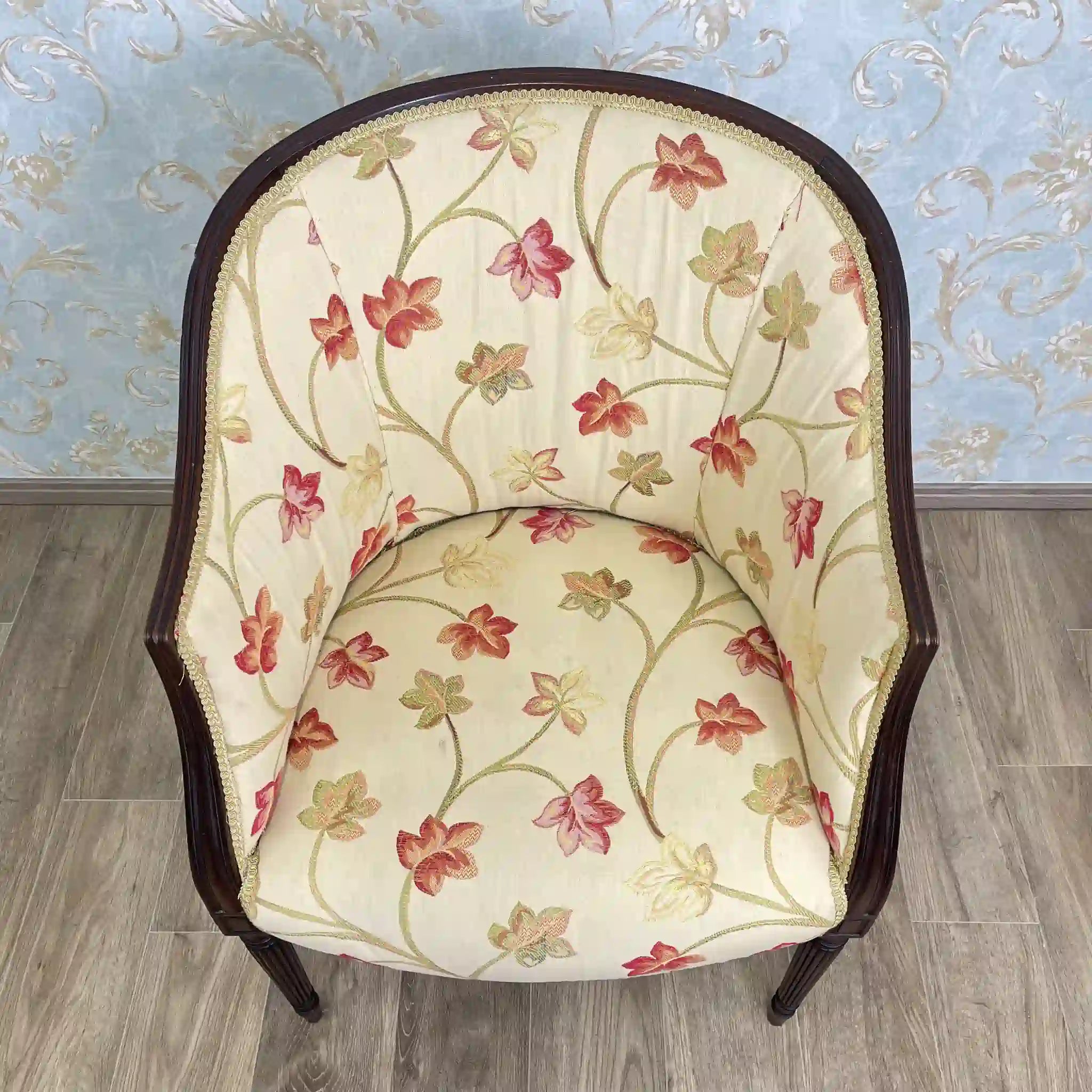 【アンティーク】 ラウンジチェア / リージェンシー様式 / イギリス / 張りぐるみ,テーパー脚,フルーティング