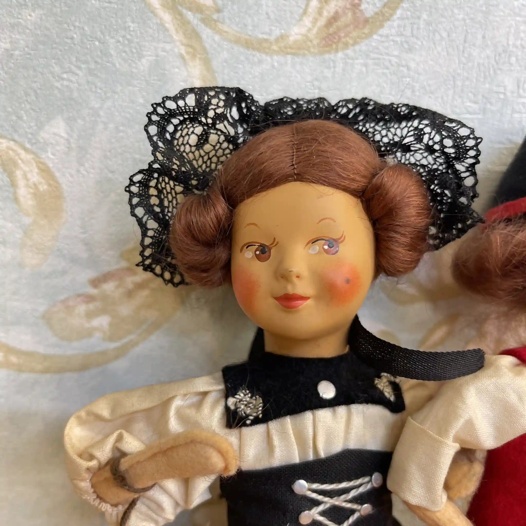 [Vintage] Doll 2P / Appenzell, Bern / Estimated 1970-80s / Cloth / Switzerland / Folk costume