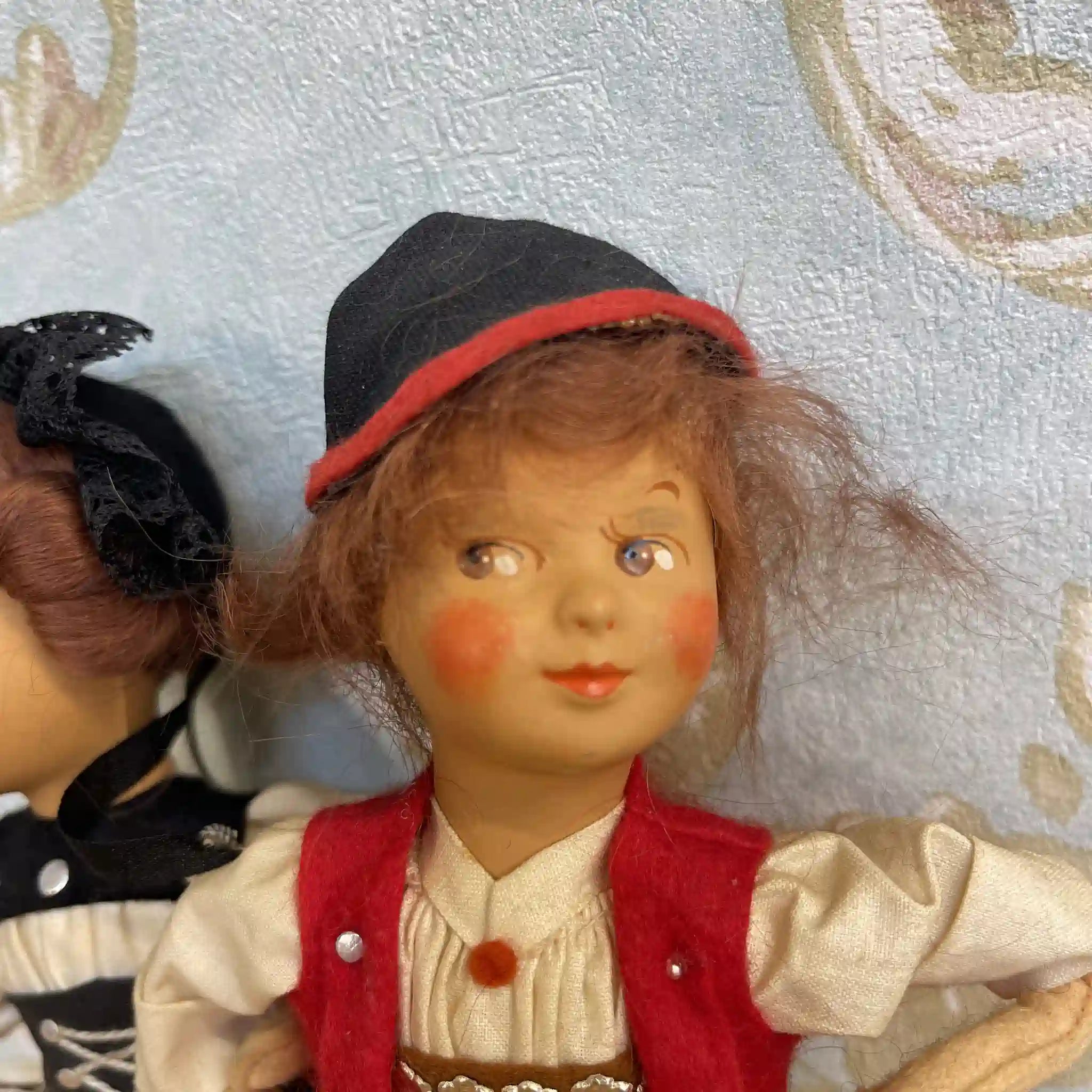 [Vintage] Doll 2P / Appenzell, Bern / Estimated 1970-80s / Cloth / Switzerland / Folk costume
