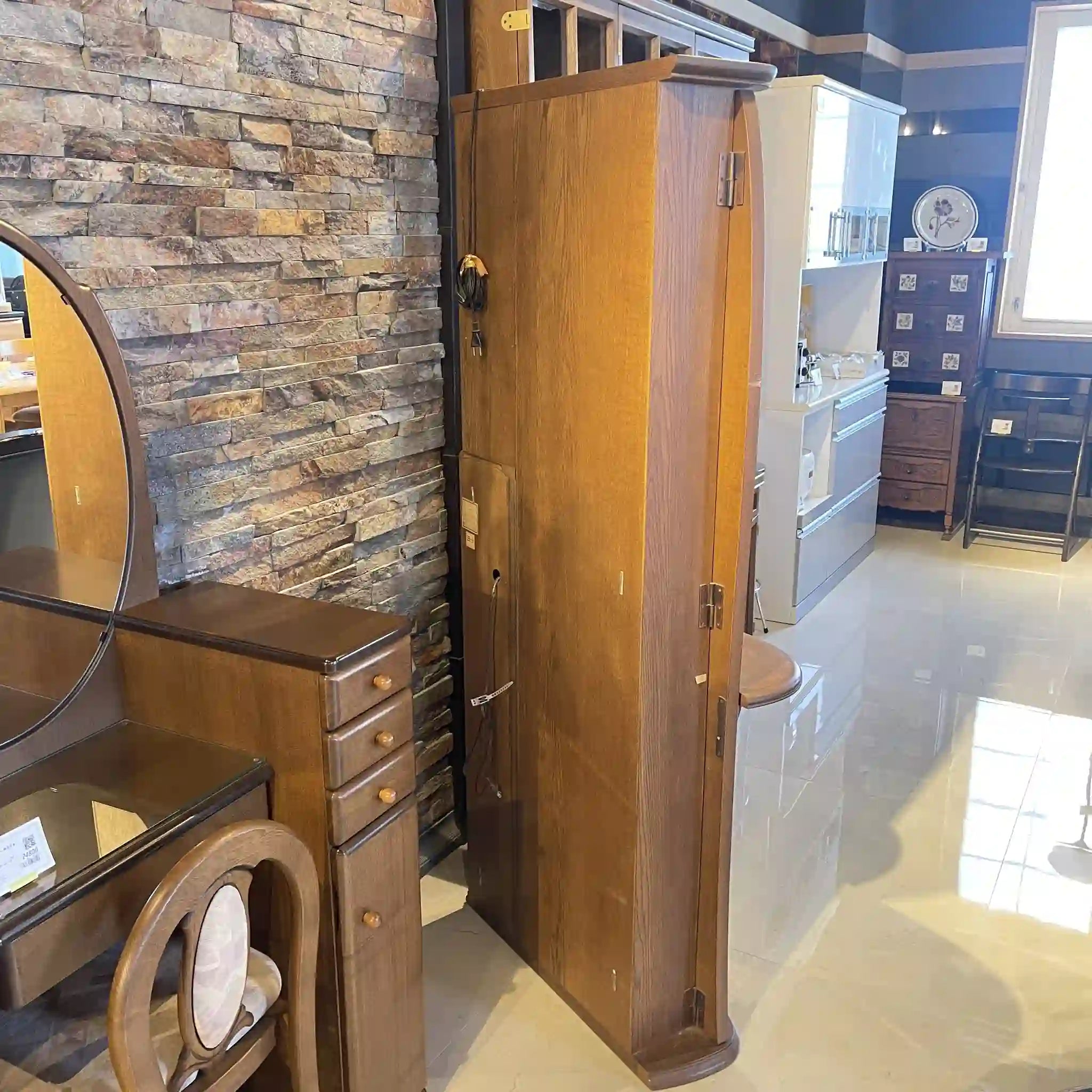 【骨董品】 姿見台 和風 / 抽斗の取手の緩み修理済み