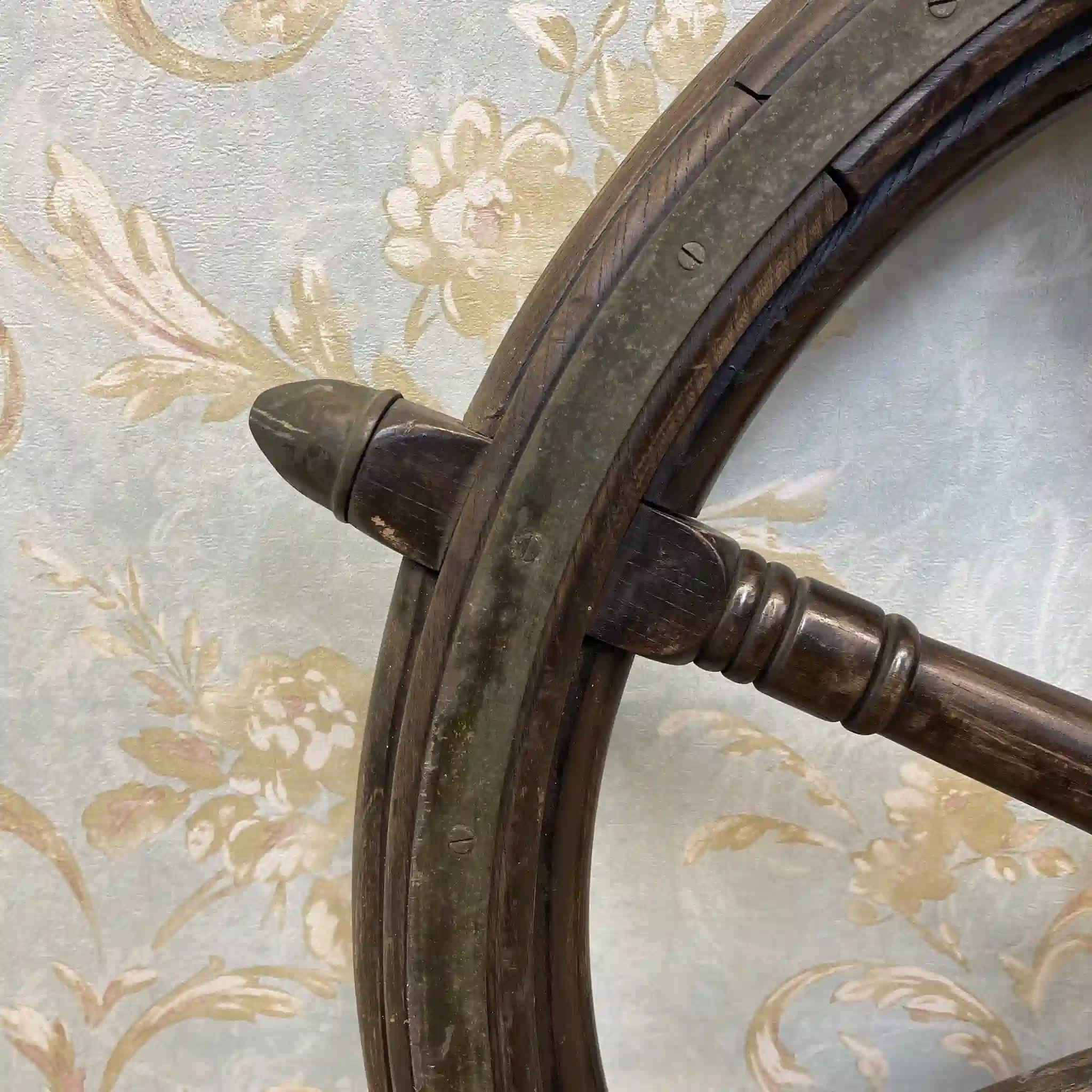 【アンティーク】 舵輪 / 木工,スポーク構造,ペグ付き