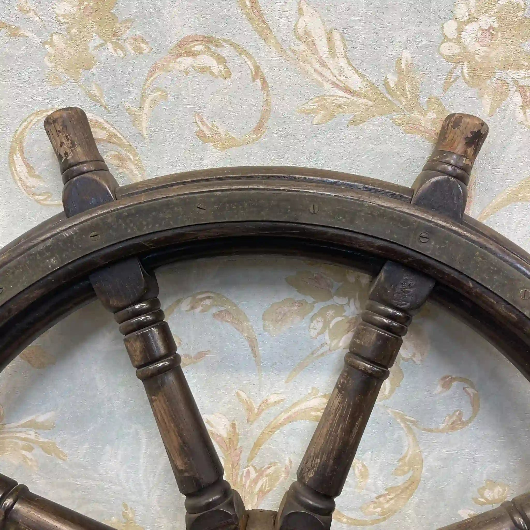 【アンティーク】 舵輪 / 木工,スポーク構造,ペグ付き