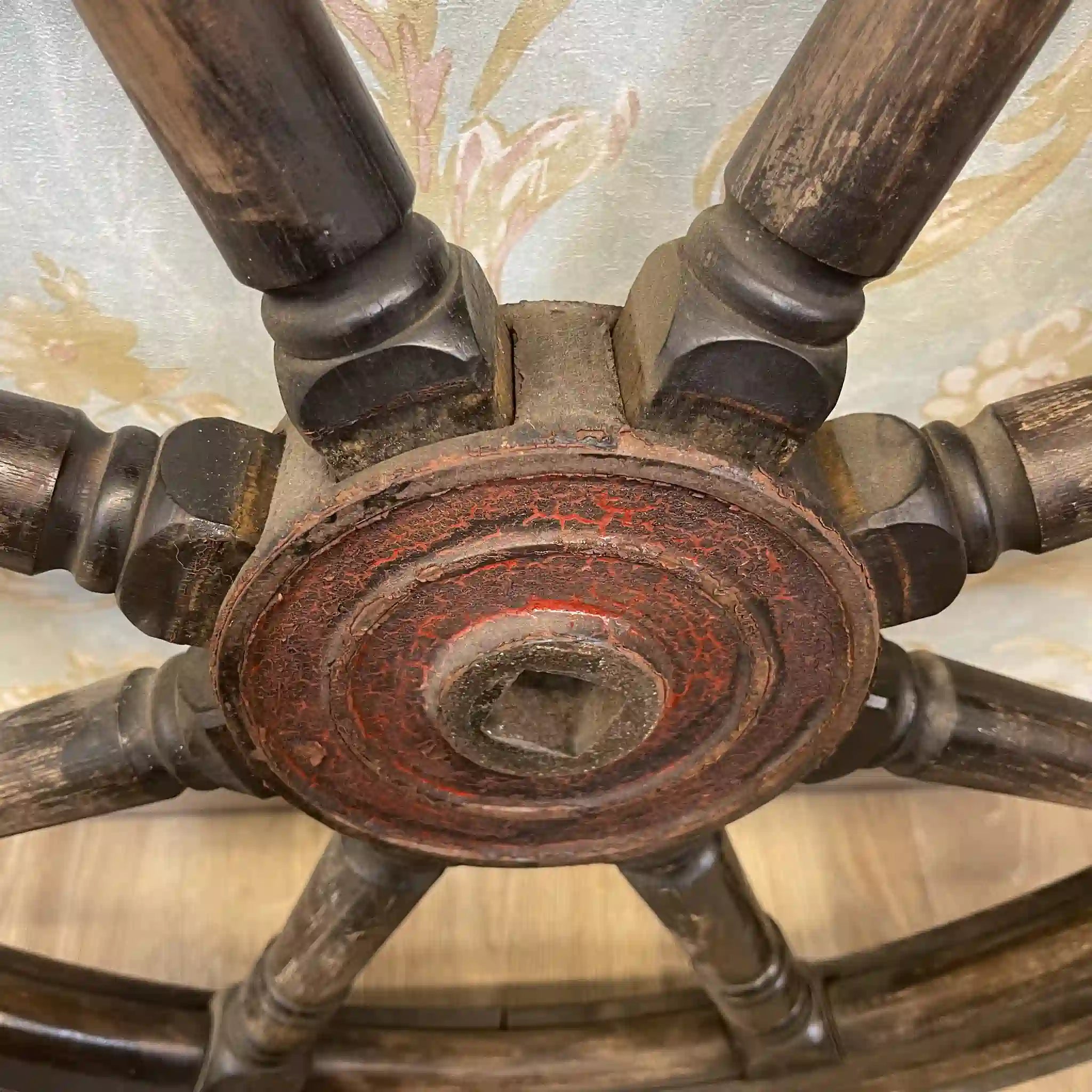 【アンティーク】 舵輪 / 木工,スポーク構造,ペグ付き