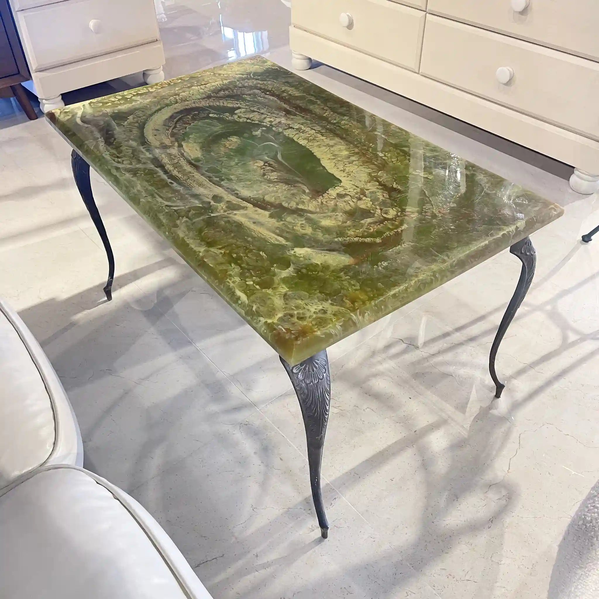 【アンティーク】 アンティーク カフェテーブル / オニキス風 / イギリス直輸入