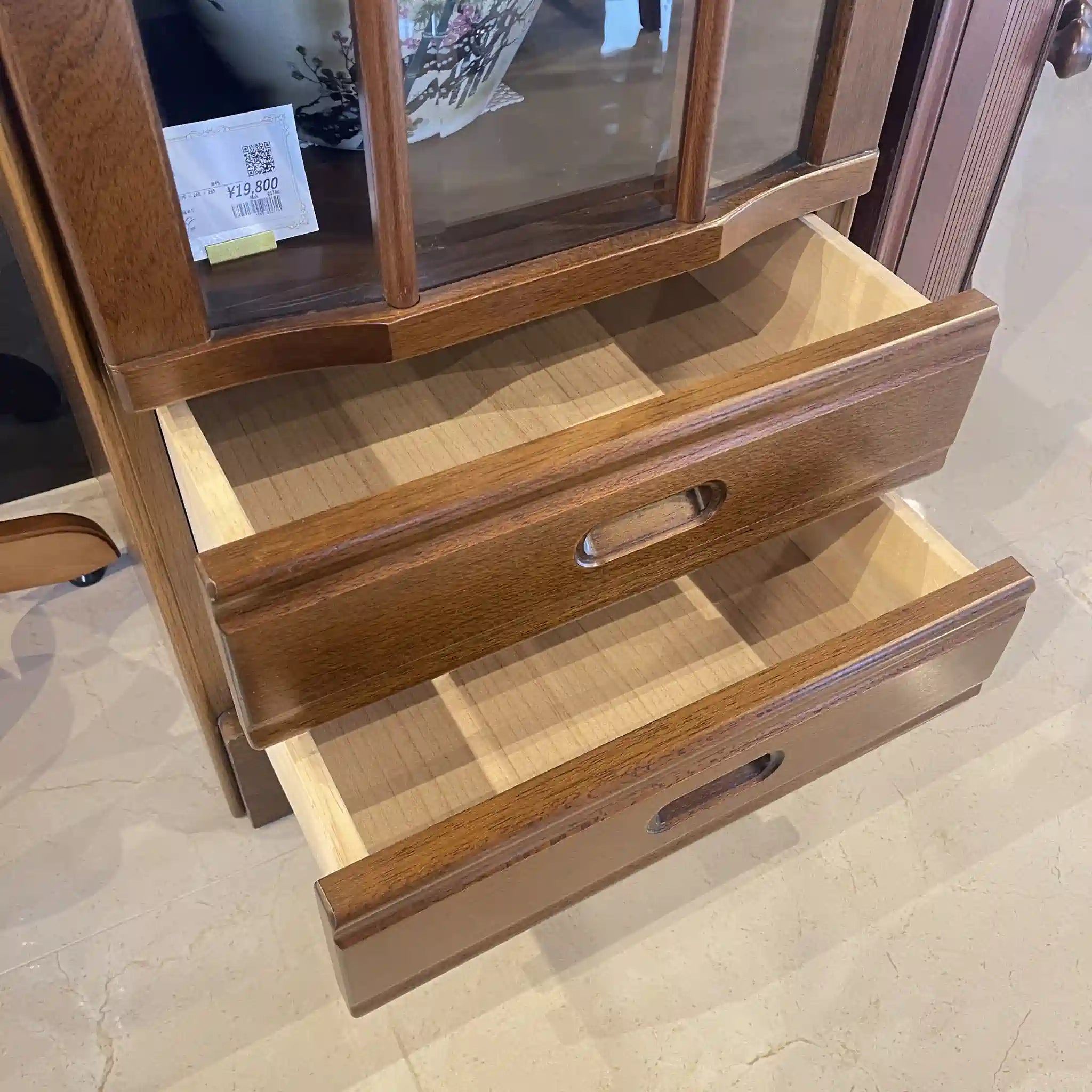 【リユース】 ガラス書棚