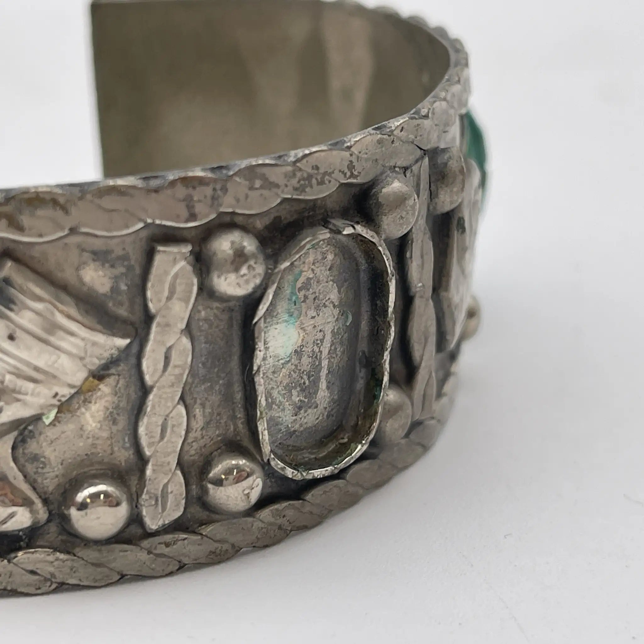 [Vintage] Bangle / Estimated mid-20C / Silver / Egypt / Scarab, Pharaoh