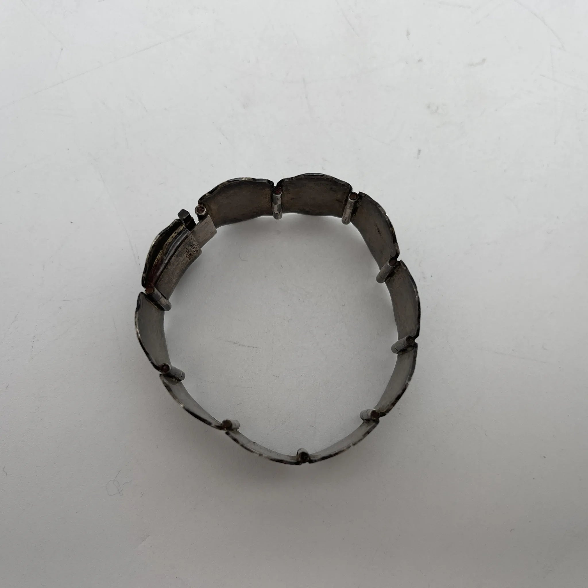 [Vintage] Bracelet / Estimated mid-20C / Sterling silver / Tie / Niero inlay