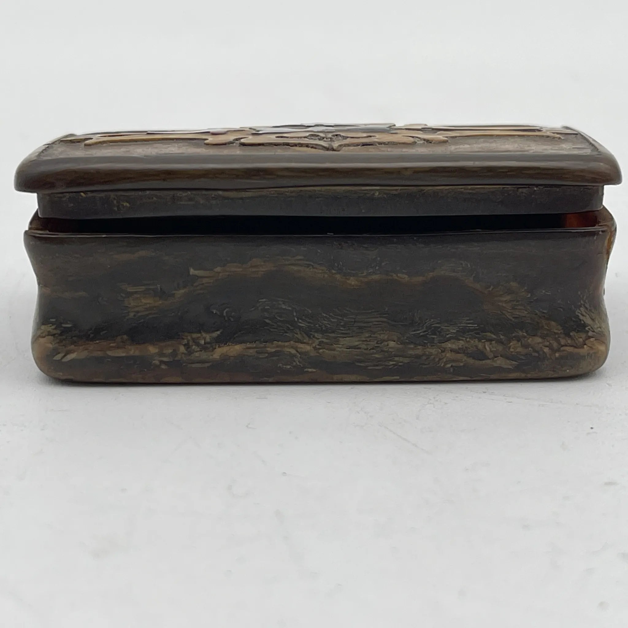 [Antique] Snuff box (accessory case) / Estimated late 19C / Tortoiseshell / France / Boule inlay