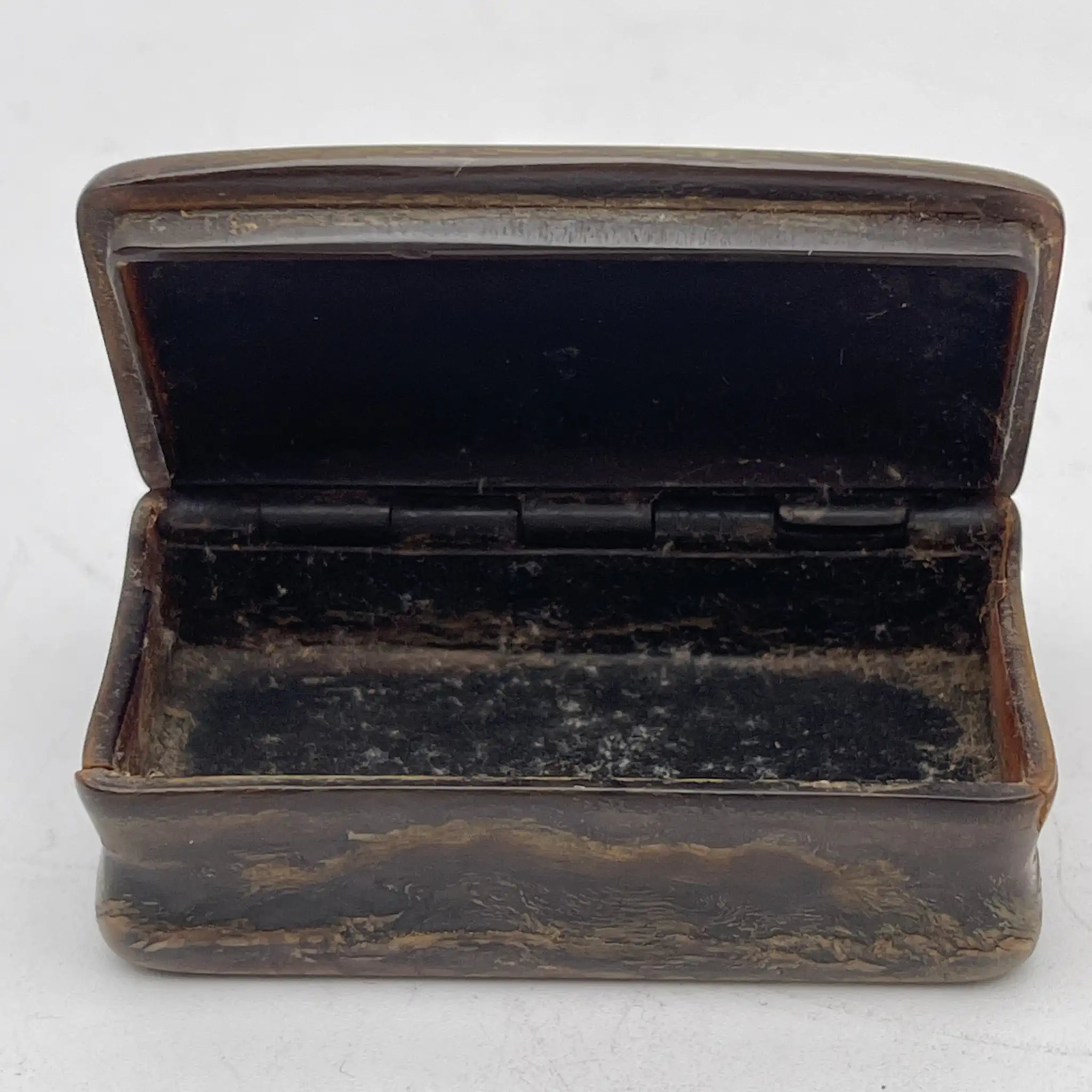 [Antique] Snuff box (accessory case) / Estimated late 19C / Tortoiseshell / France / Boule inlay