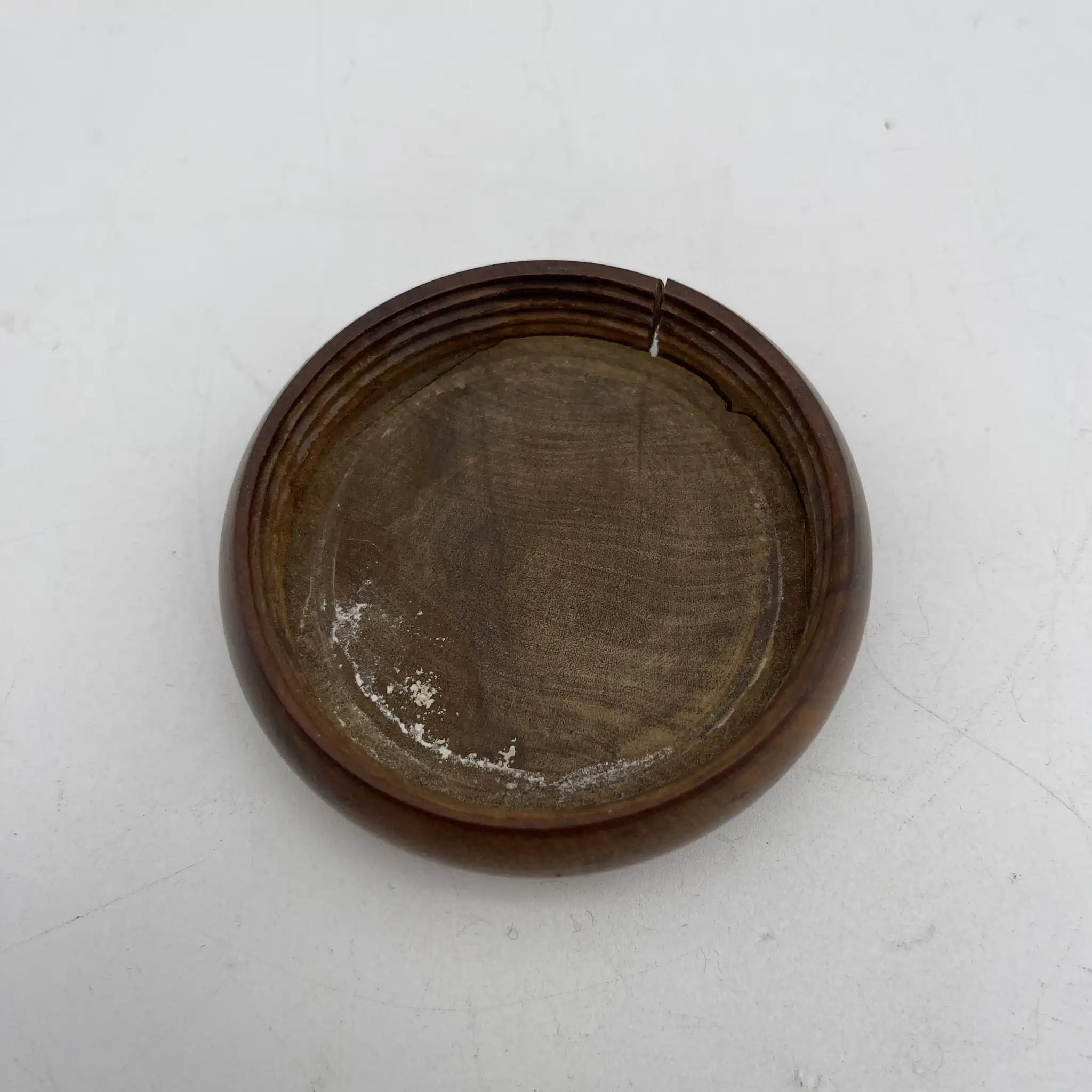 [Vintage] Jar with lid / Estimated mid-20C / Olive wood (estimated) / Italy / With glass liner
