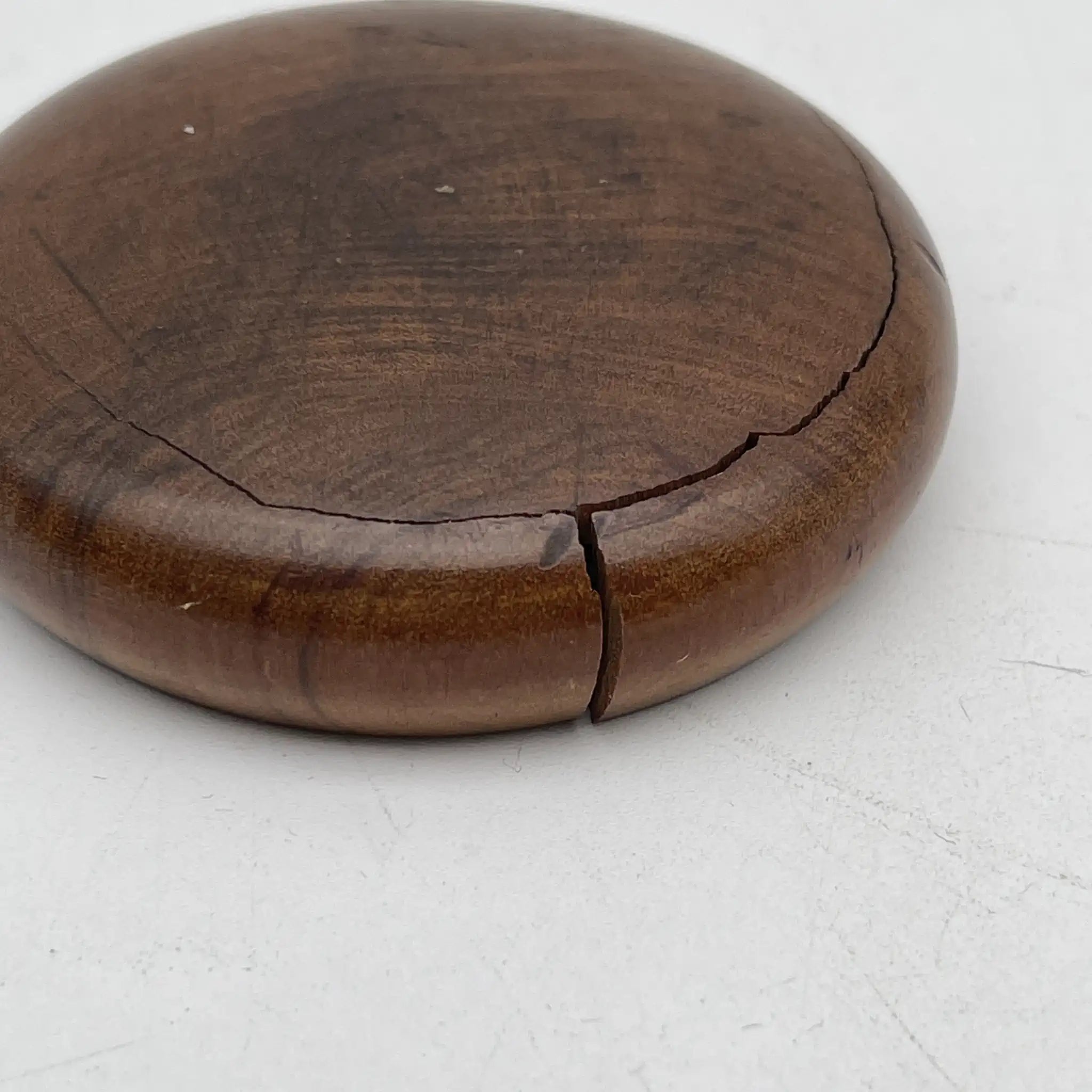[Vintage] Jar with lid / Estimated mid-20C / Olive wood (estimated) / Italy / With glass liner