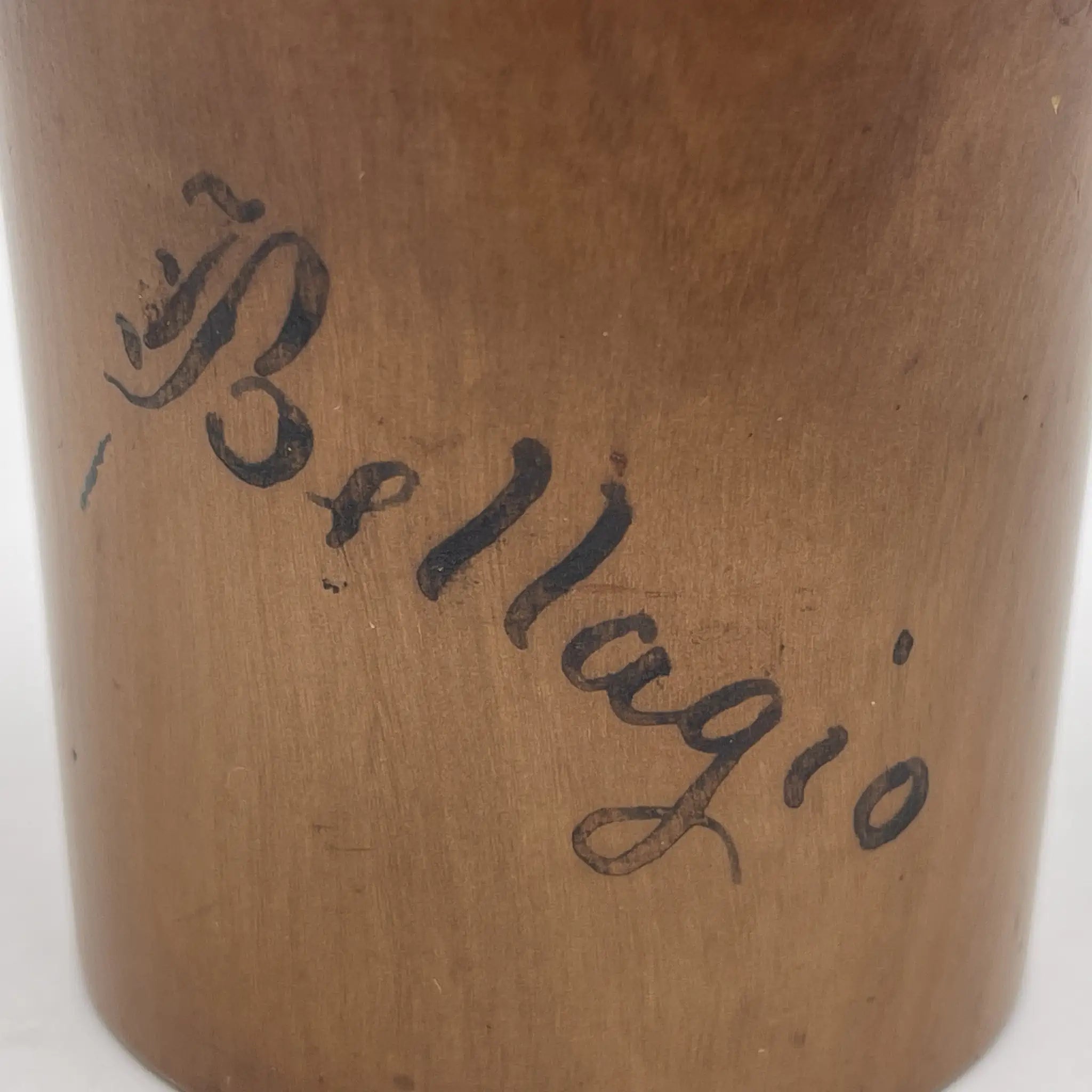 [Vintage] Jar with lid / Estimated mid-20C / Olive wood (estimated) / Italy / With glass liner