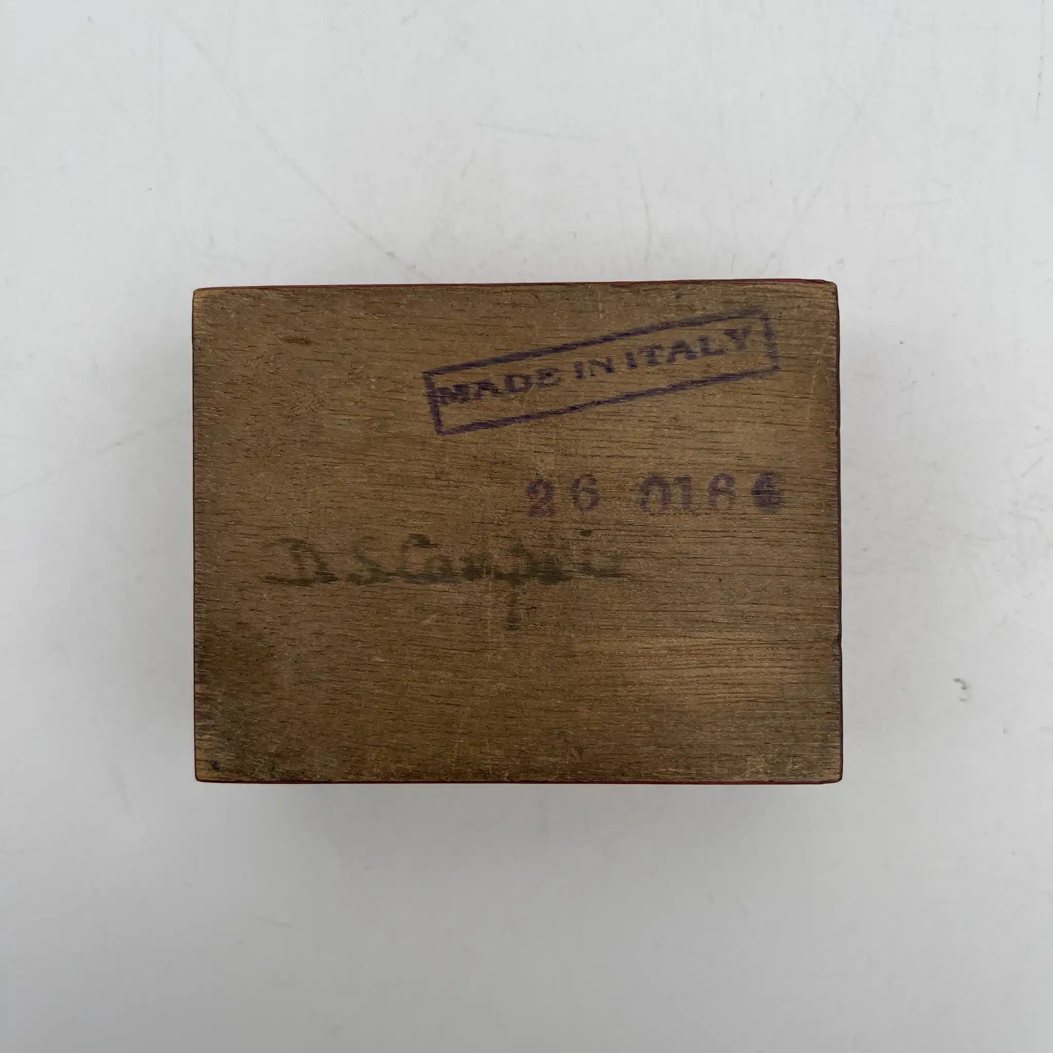 [Vintage] Trinket box (accessory case) / Estimated mid-20C / Natural wood / Italy / Inlay, acanthus, bird