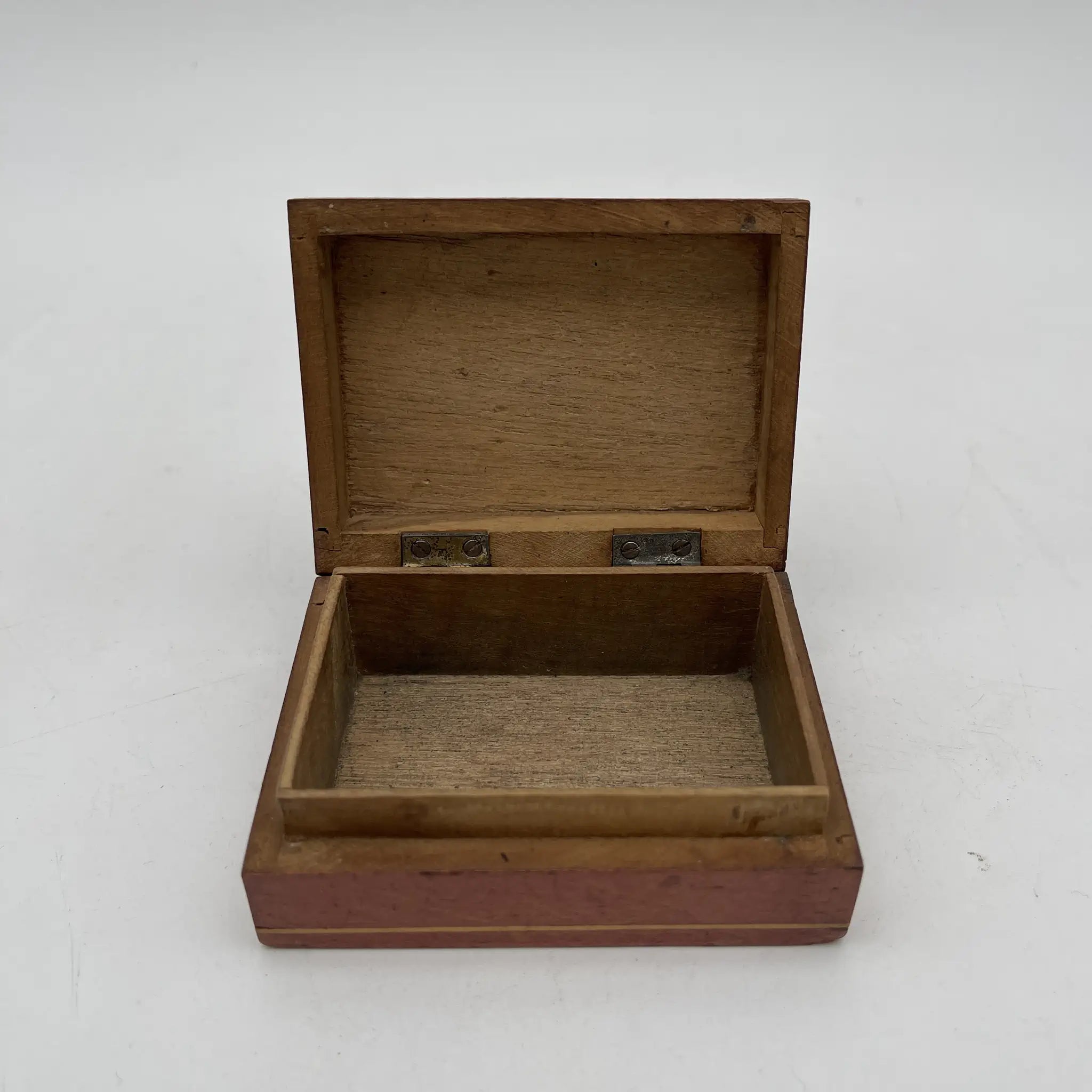 [Vintage] Trinket box (accessory case) / Estimated mid-20C / Natural wood / Italy / Inlay, acanthus, bird