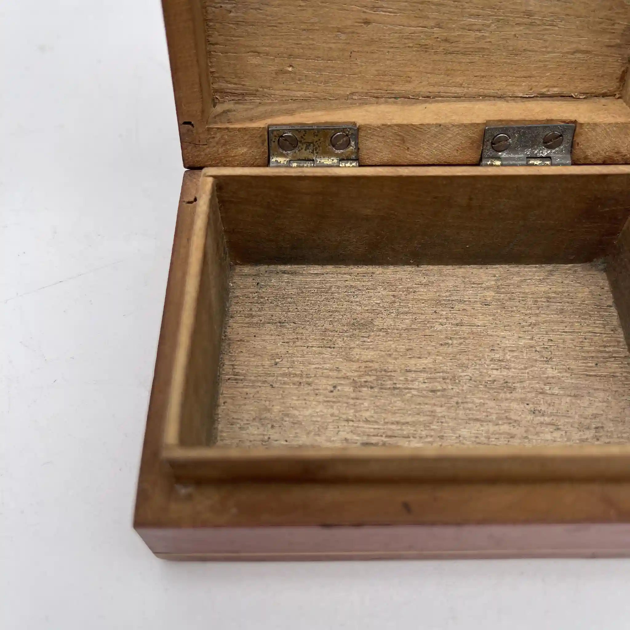 [Vintage] Trinket box (accessory case) / Estimated mid-20C / Natural wood / Italy / Inlay, acanthus, bird