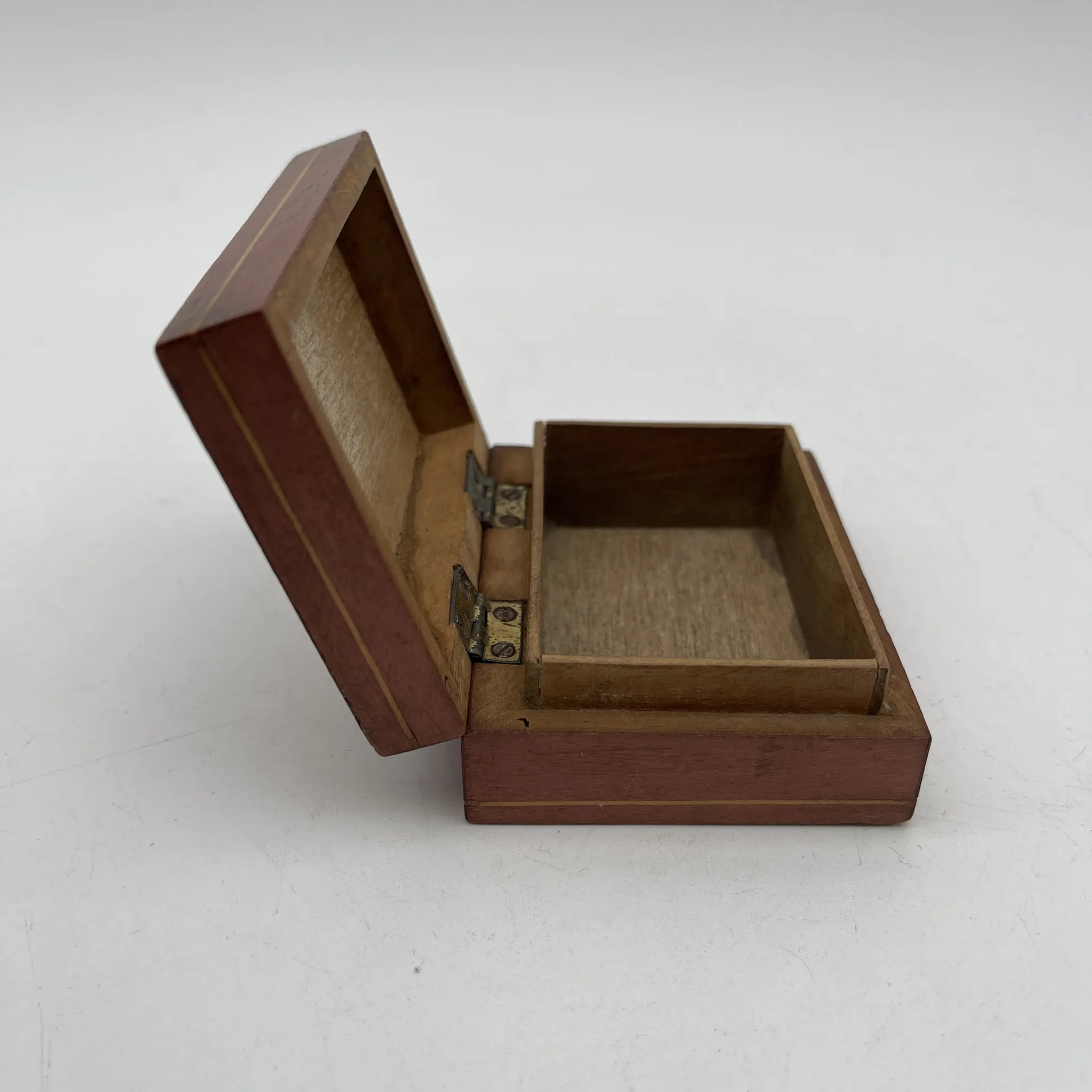 [Vintage] Trinket box (accessory case) / Estimated mid-20C / Natural wood / Italy / Inlay, acanthus, bird