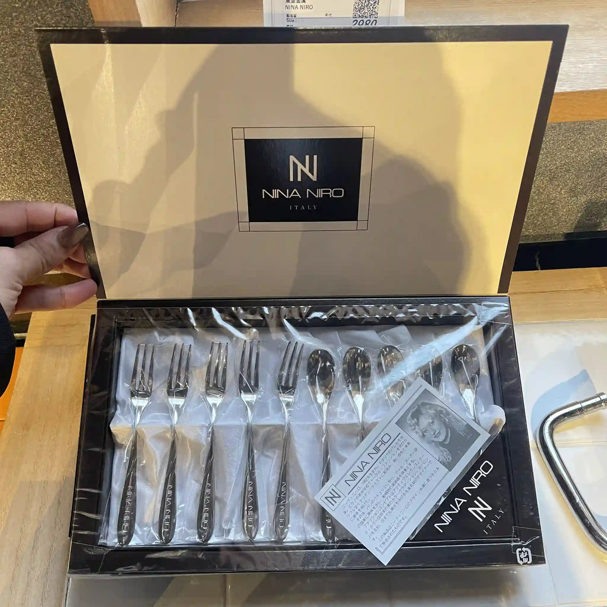Toa Kinzoku / Cutlery set / NINA NIRO / 1990-2000s / Unused, tableware set, gift, stainless steel material, in special box, modern, stylish / [Vintage]