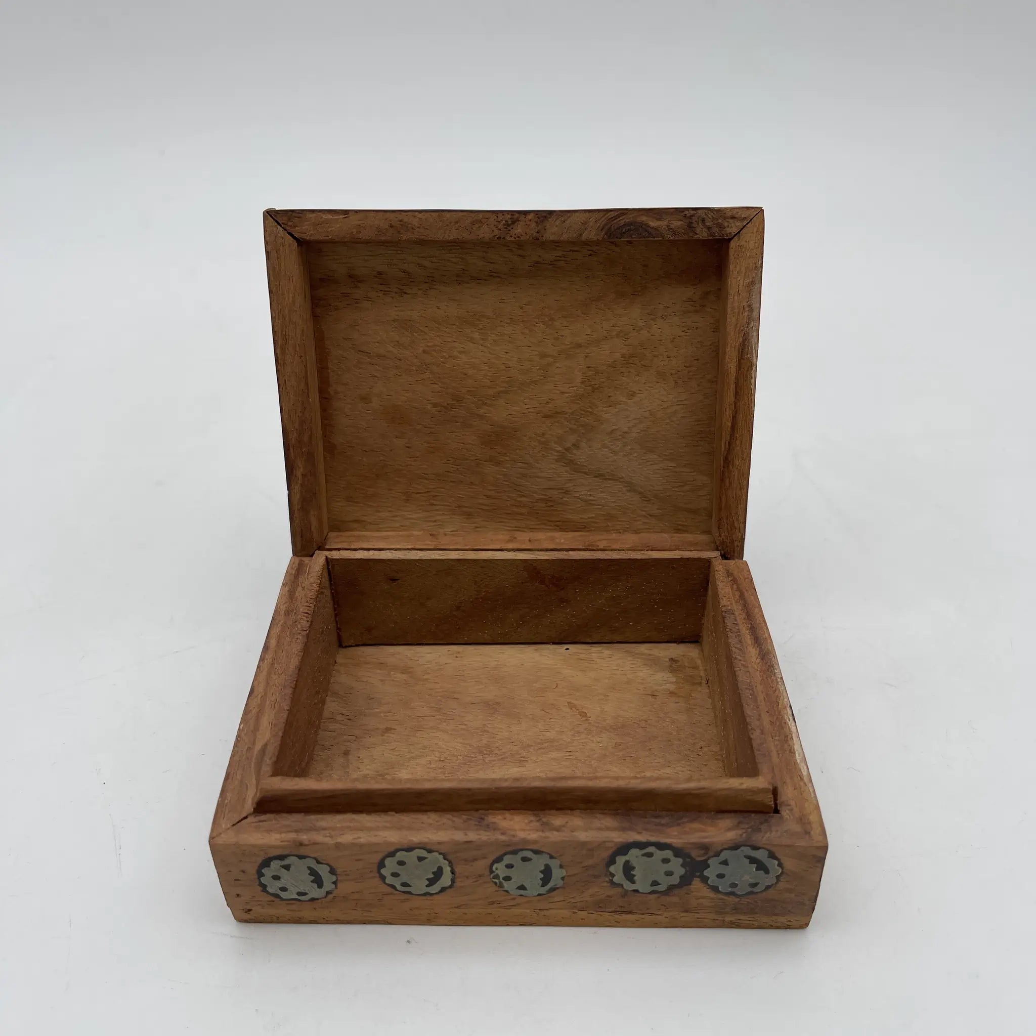 [Reuse] Trinket box (accessory case) / Estimated late 20C / Brass / India / Brass inlay