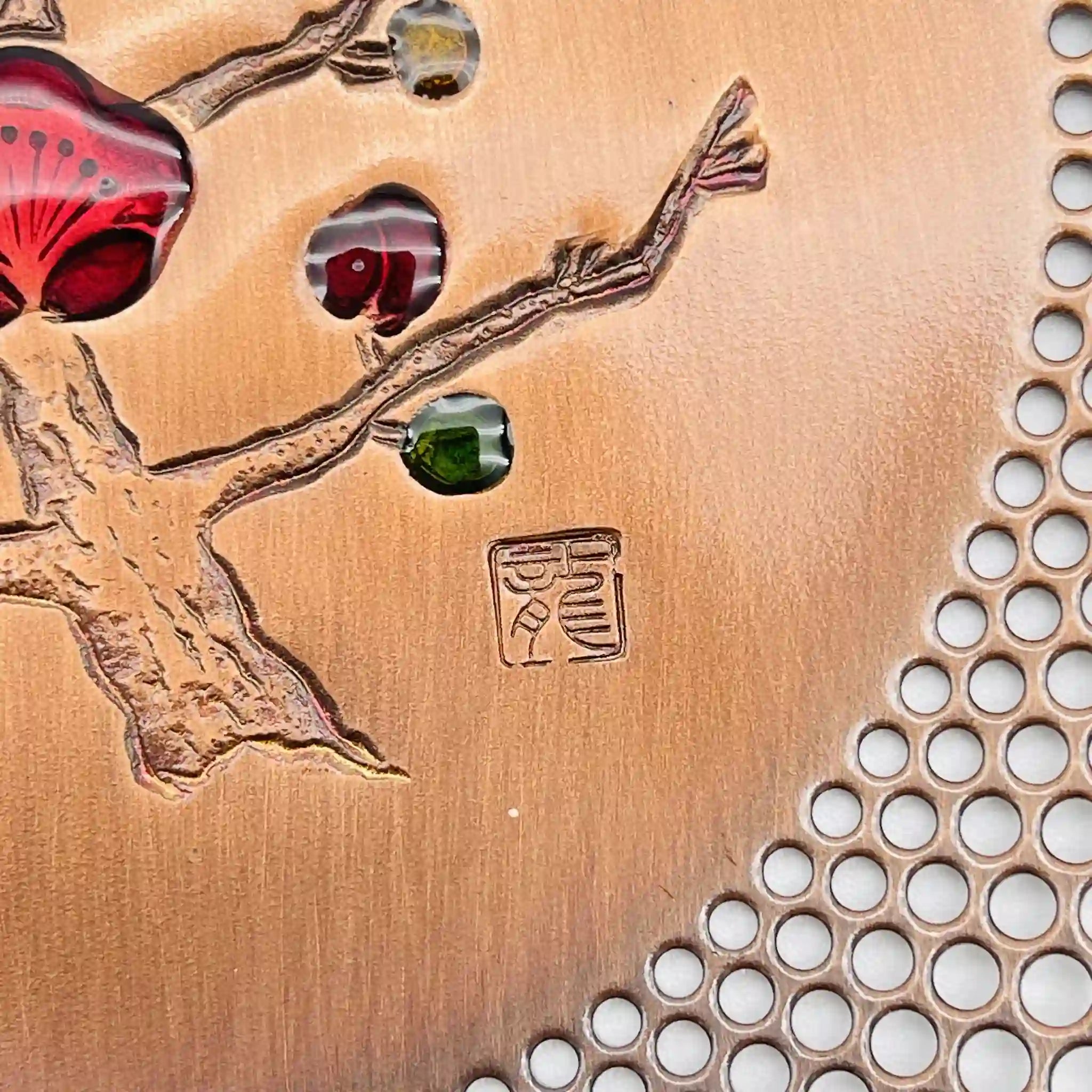 【リユース】 盛皿 / 玉利久 / 銅真鍮 / 日本 / 天然竹箸付き