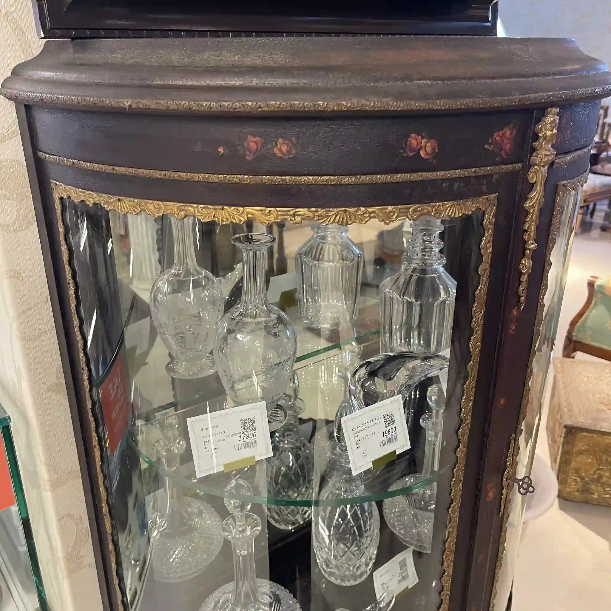 Antique Curio Case / Louis XVI Style / Early 20th Century (Estimated) / Beach Wood (Estimated) / France