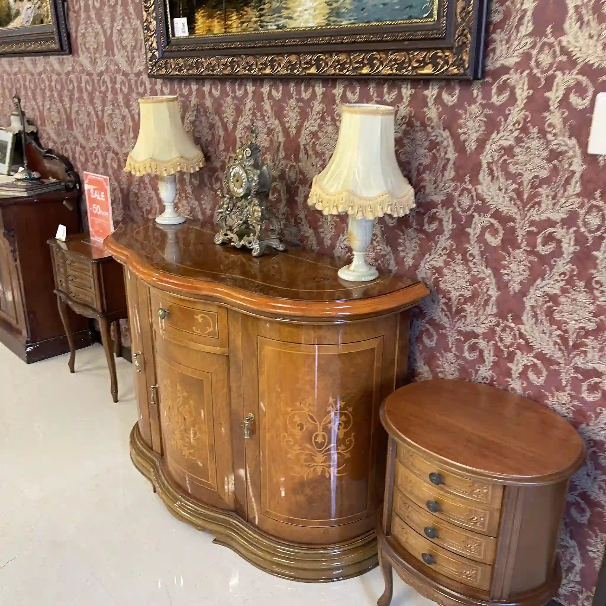 【リユース】 コンソールチェスト / 象嵌(インレイ） 工場リペア済