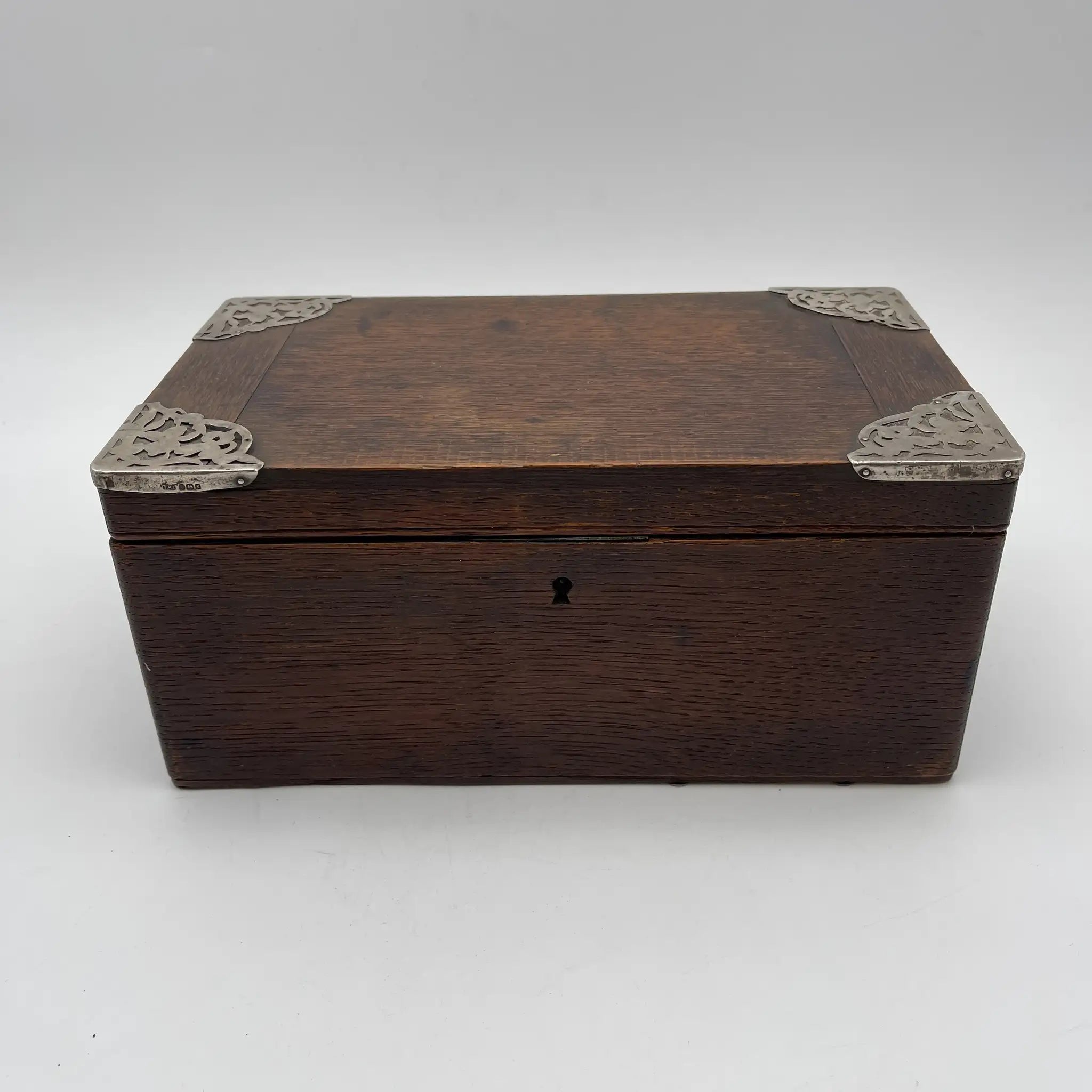 【アンティーク】 トリンケットボックス (小物入れ) / 1900s / オーク材 / イギリス / ホールマーク