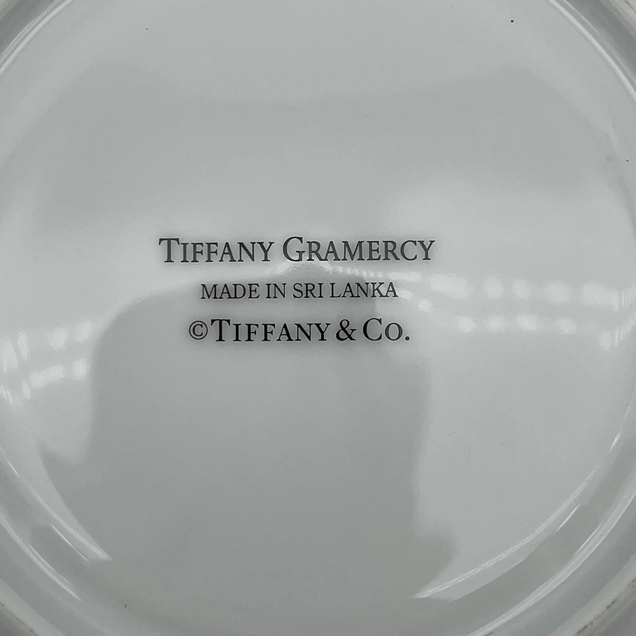 【再利用】茶杯&碟子2p / Tiffany & Co.（蒂芙尼）/ Gramercy / 1990-2010s /瓷器/斯里兰卡/银彩