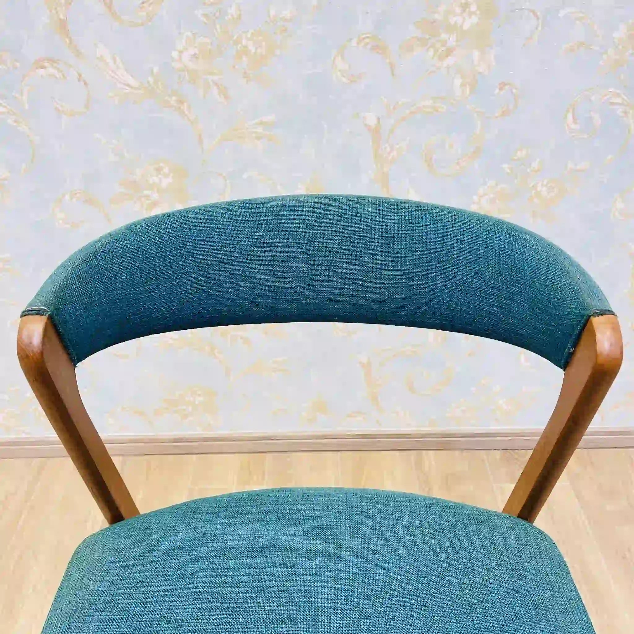 Vintage Antique Lounge Chair / Teak / Danish Style, Scandinavian Style, Wood Refinished, Seat Cushion Replaced