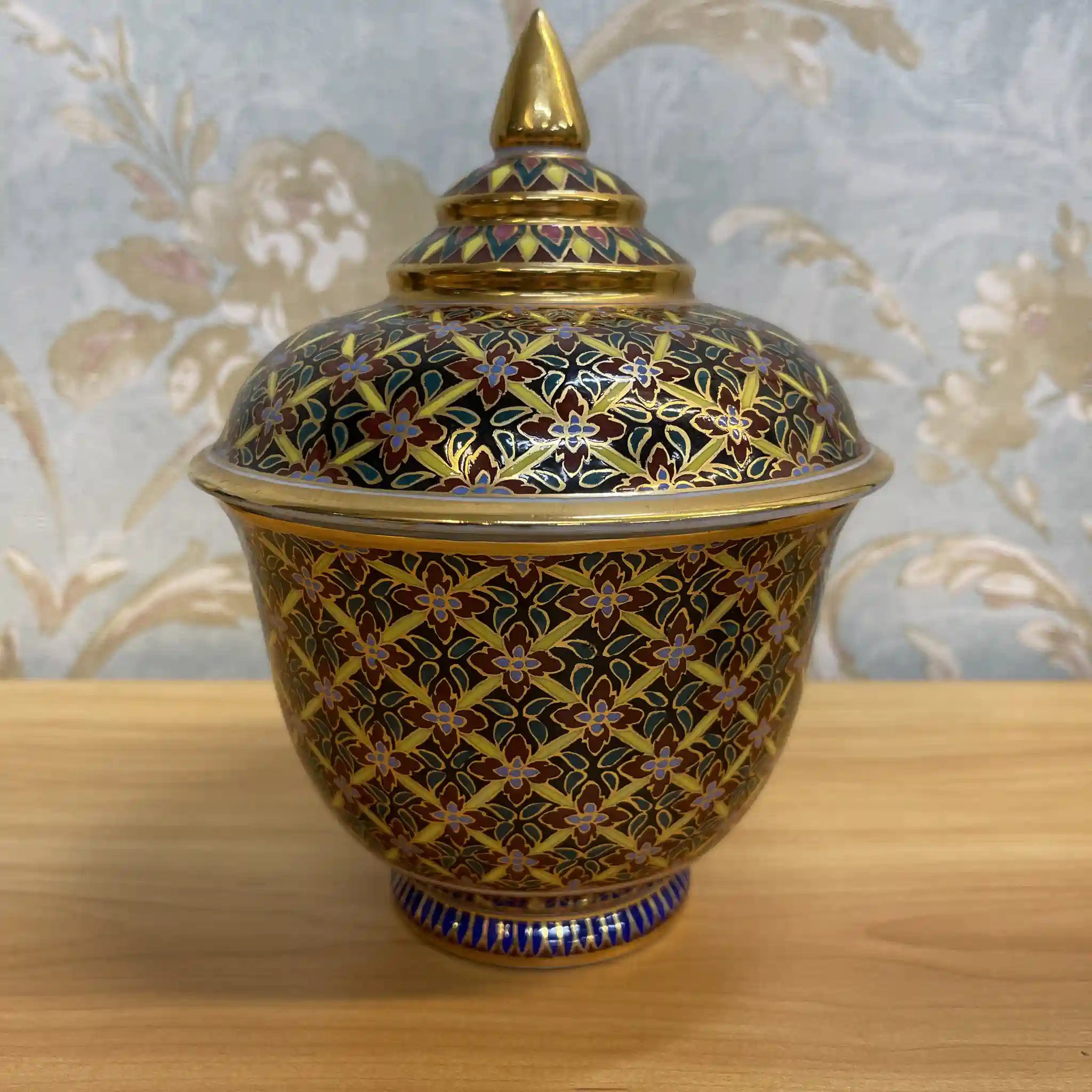 【リユース】 蓋付き小鉢 / ベンジャロン焼 / 推定20C後期 / 磁器 / タイ