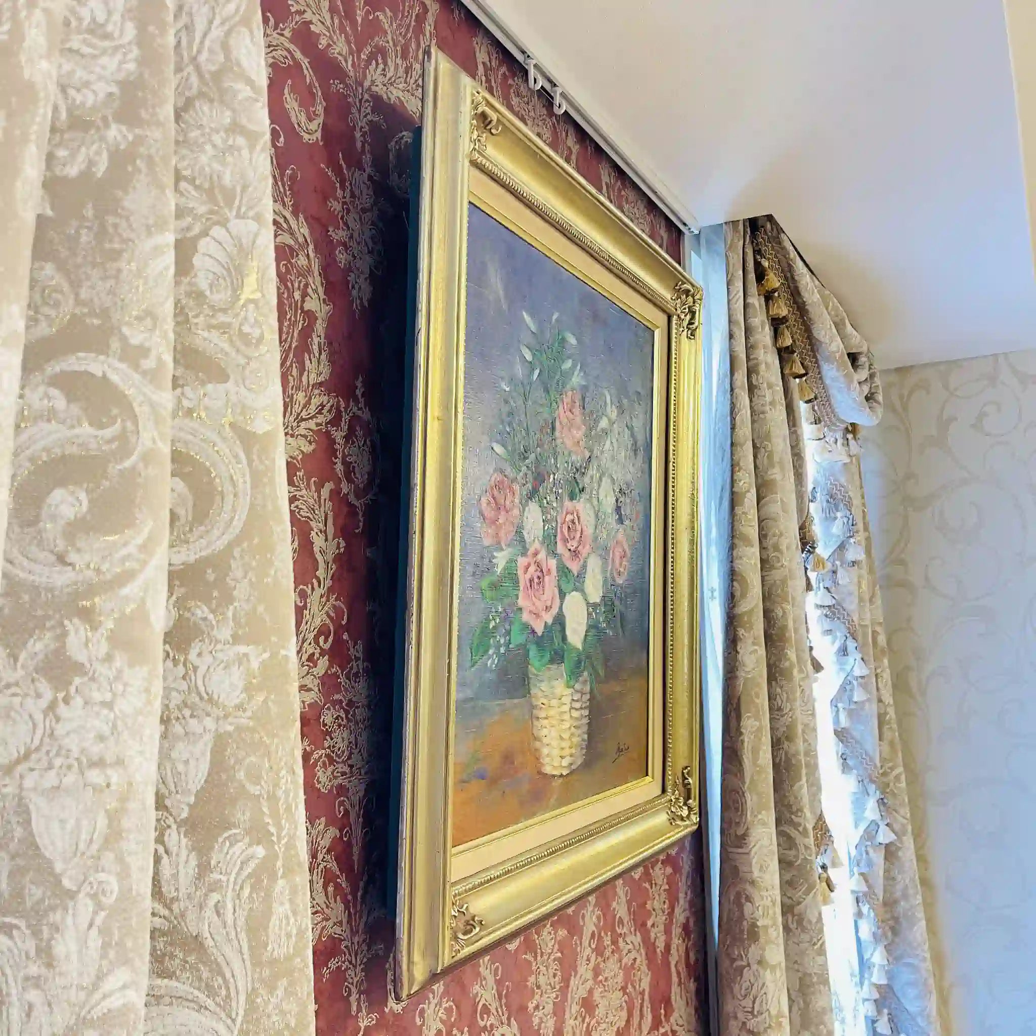 【アート/装飾品】 油彩画 薔薇