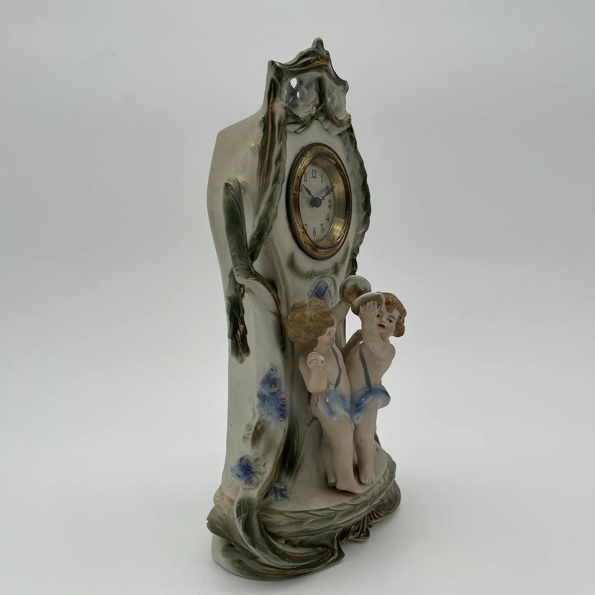 【アンティーク】 ポーセリンクロック / ネオ・ロココ（ルイ15世復古様式 / フランス / ハンドペイント・ポーセリン,ロカイユ・スクロール,エナメルダイアル