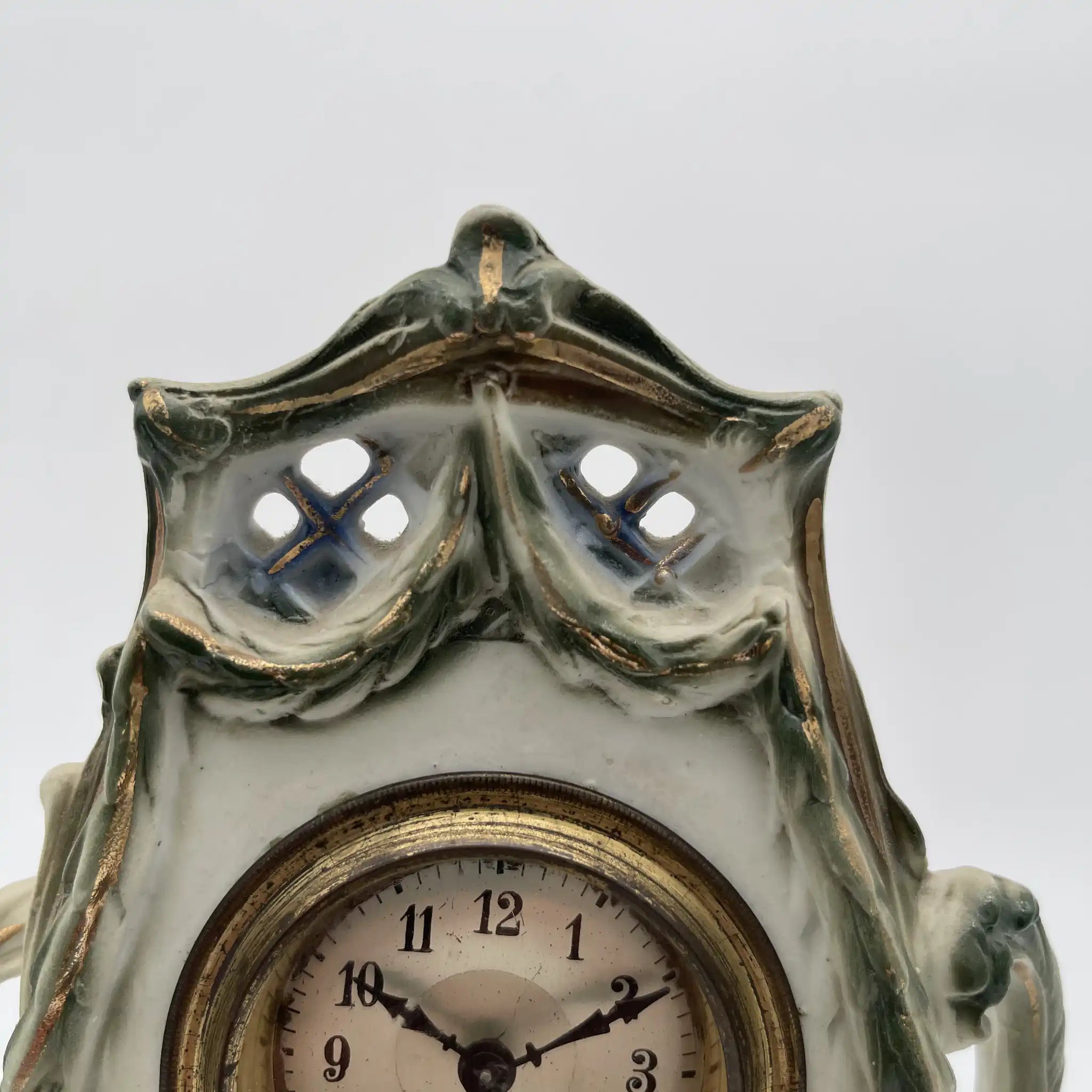 【アンティーク】 ポーセリンクロック / ネオ・ロココ（ルイ15世復古様式 / フランス / ハンドペイント・ポーセリン,ロカイユ・スクロール,エナメルダイアル