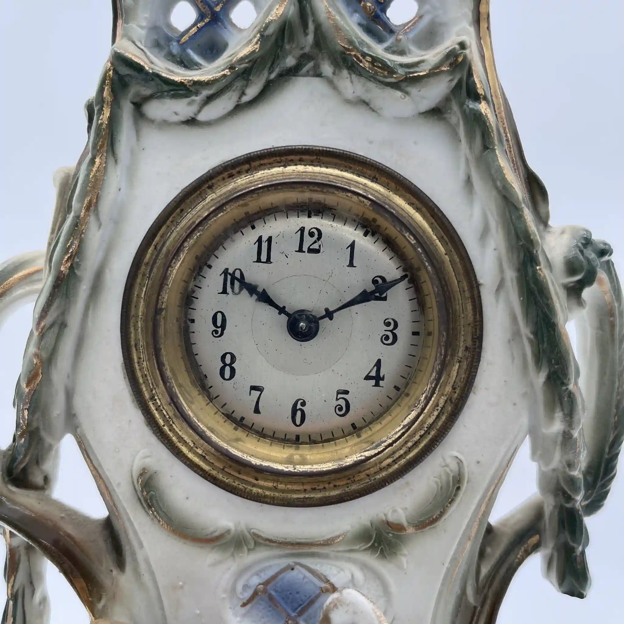 【アンティーク】 ポーセリンクロック / ネオ・ロココ（ルイ15世復古様式 / フランス / ハンドペイント・ポーセリン,ロカイユ・スクロール,エナメルダイアル