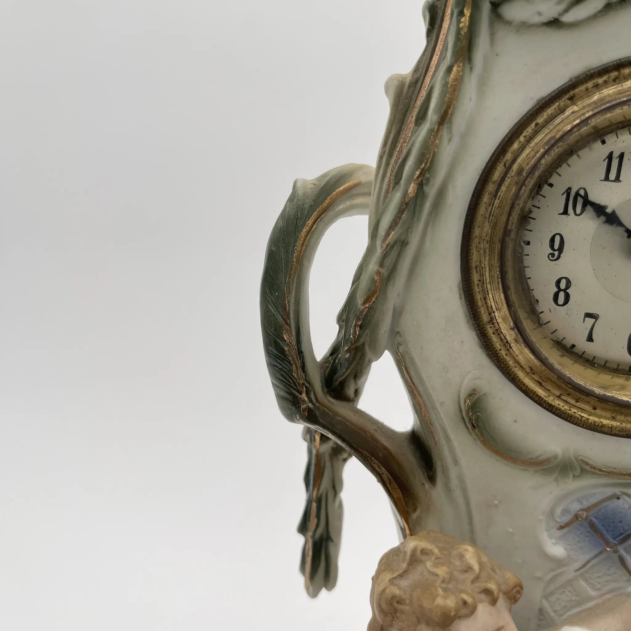 【アンティーク】 ポーセリンクロック / ネオ・ロココ（ルイ15世復古様式 / フランス / ハンドペイント・ポーセリン,ロカイユ・スクロール,エナメルダイアル