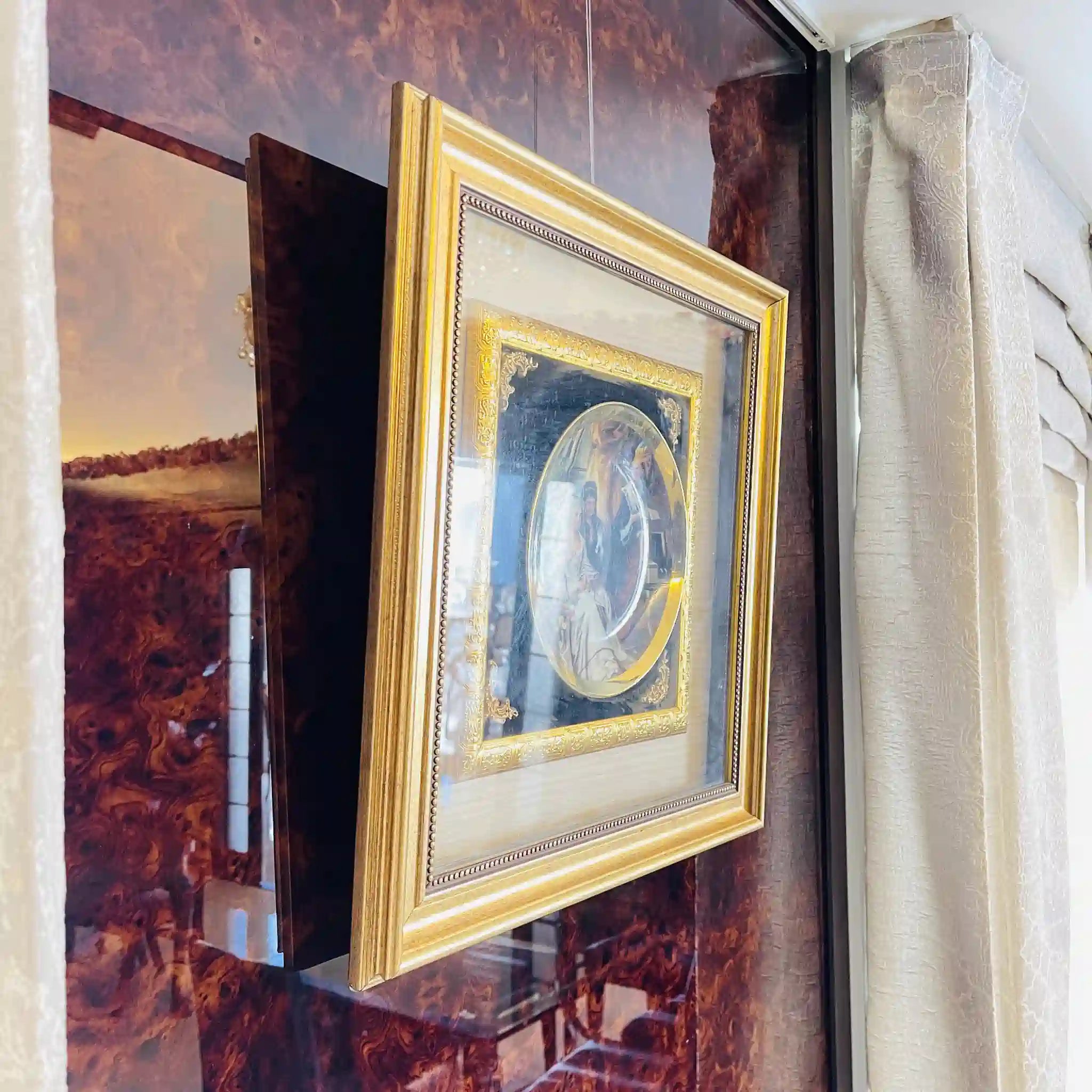 【アート/装飾品】 皿入り絵画 アートフレーム