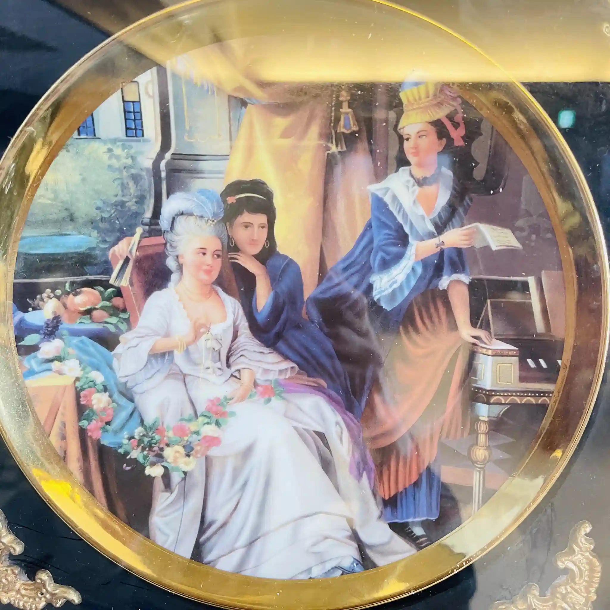 【アート/装飾品】 皿入り絵画 アートフレーム