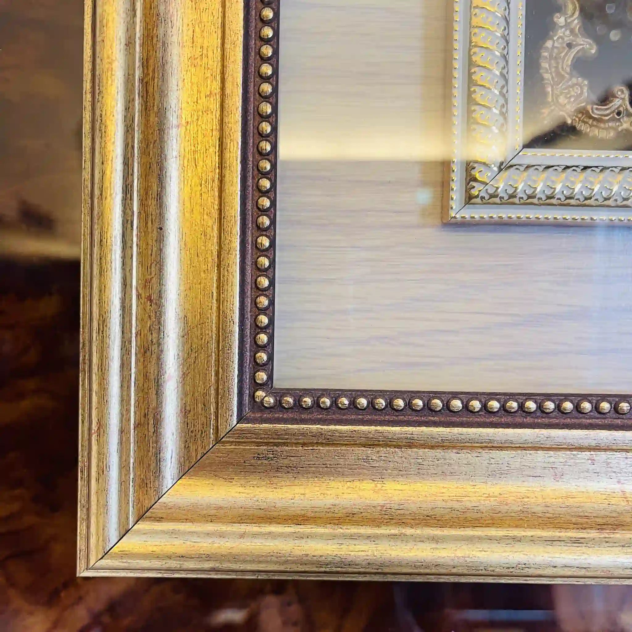 【アンティーク】 皿入り絵画 アートフレーム