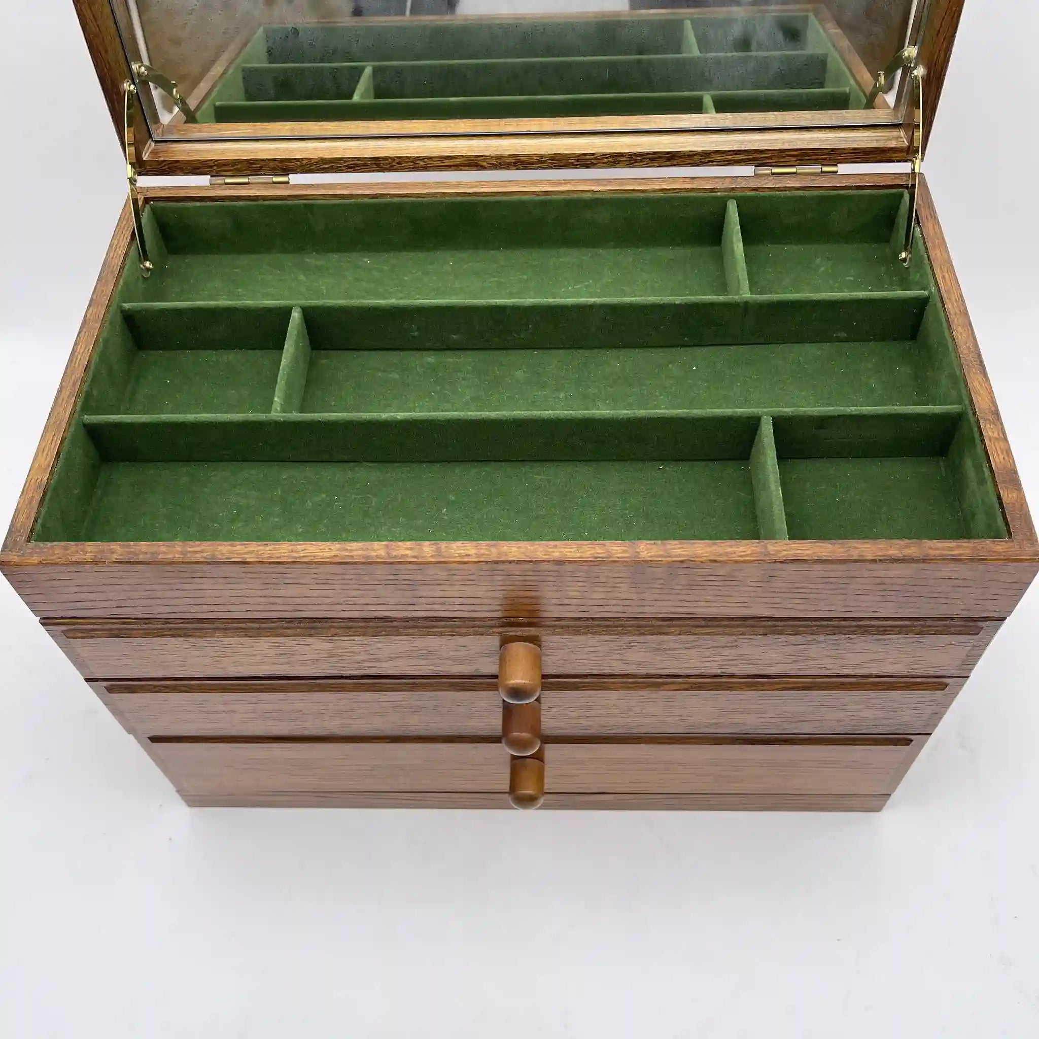 [Reuse] Jewelry box / oak / Japan / with mirror, with partitions