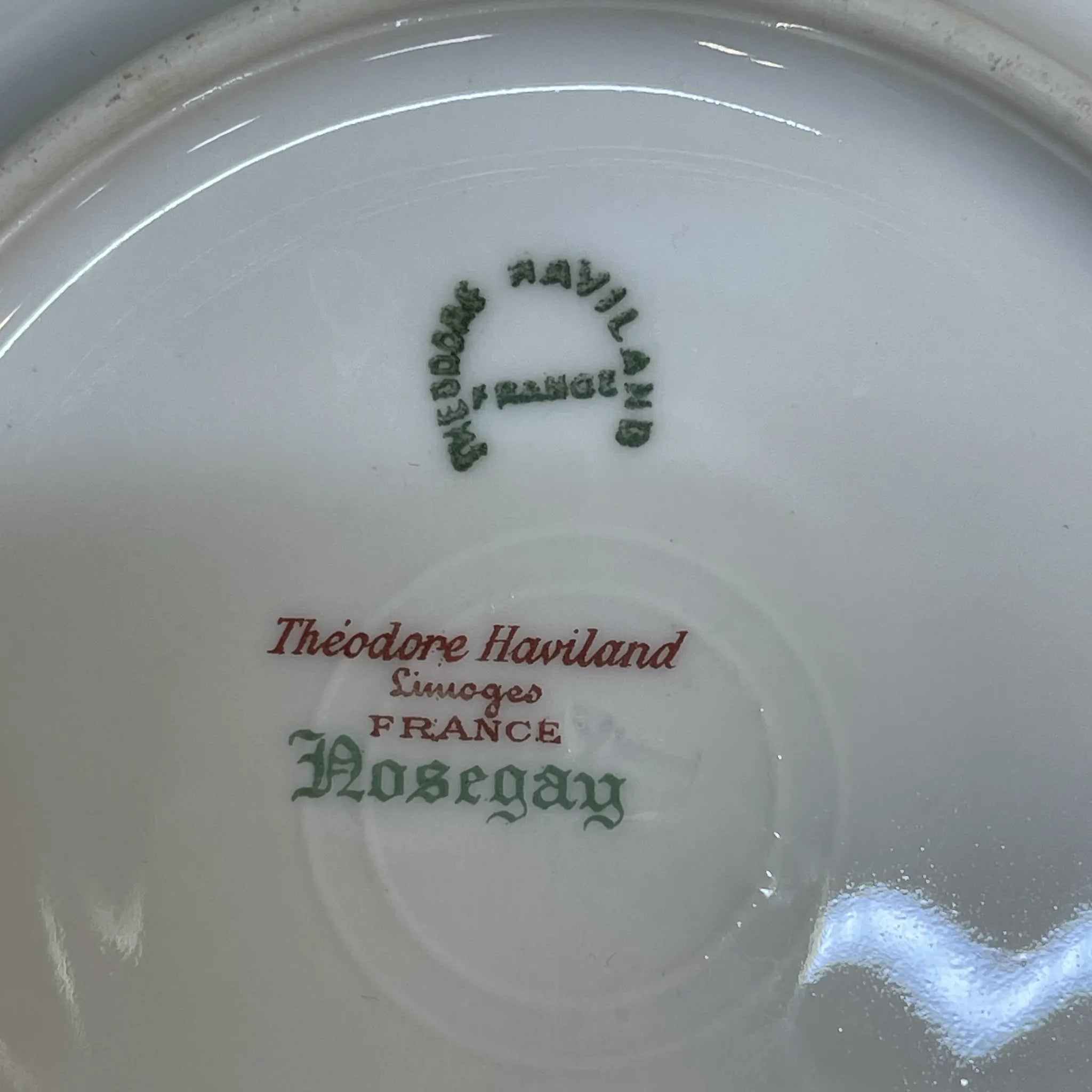 【アンティーク】 ティーカップ&ソーサー2P / Theodore Haviland (セオドア・アビランド) / Nosegay / 推定20C前中期 / 磁器 / フランス / ブーケ, 金彩