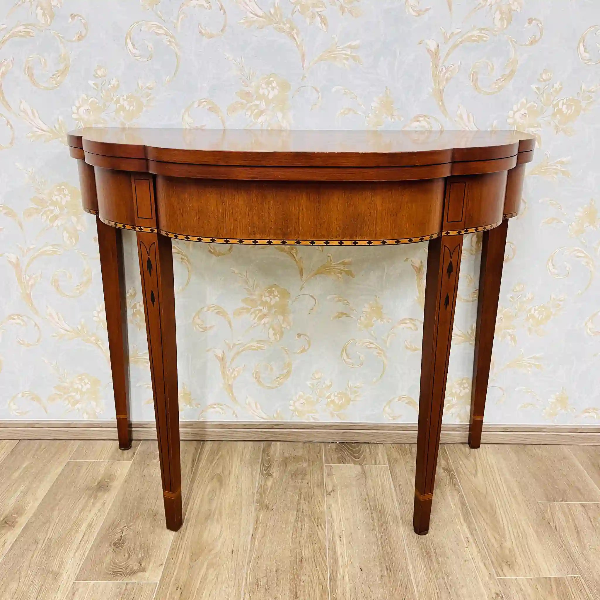 【リユース】 コンソールテーブル / Henkel・Harris(ヘンケル・ハリス) / フェデラル様式 / チェリー材 / フリップトップ・コンソールゲームテーブル