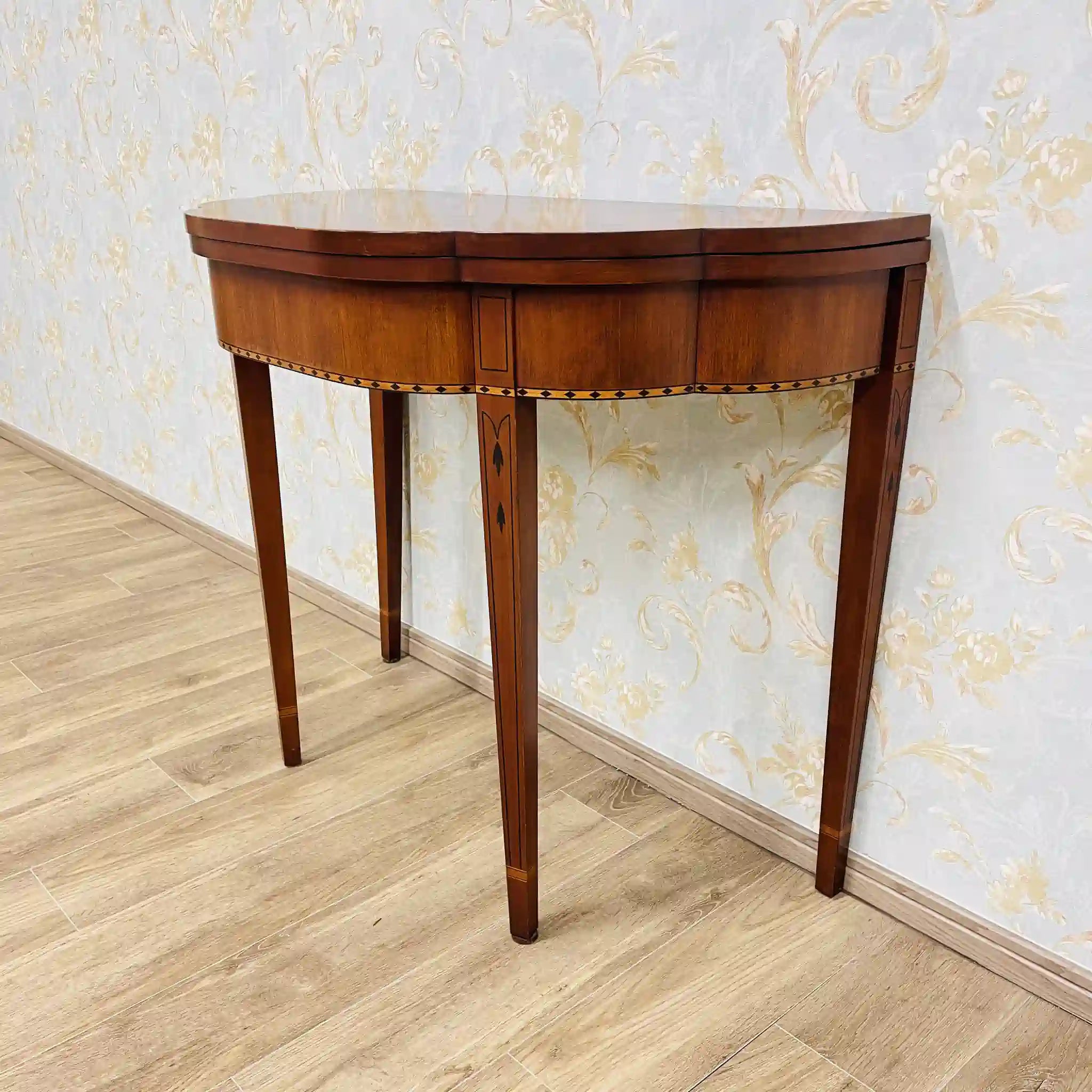 【リユース】 コンソールテーブル / Henkel・Harris(ヘンケル・ハリス) / フェデラル様式 / チェリー材 / フリップトップ・コンソールゲームテーブル