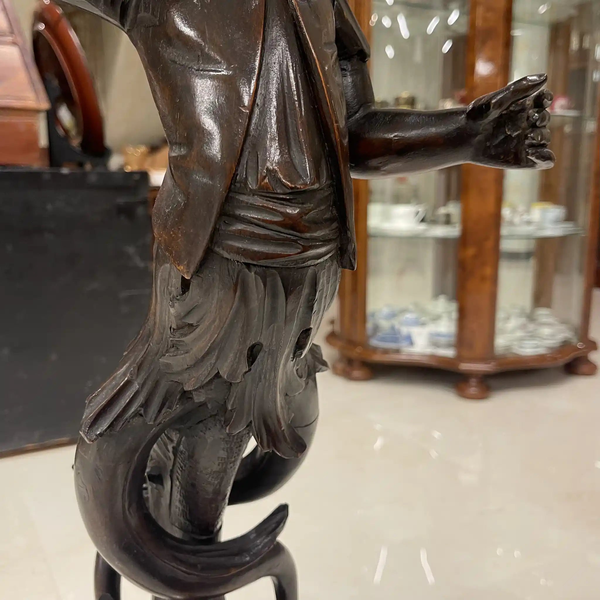 【アンティーク】 サイドテーブル 人物彫刻 / ベネチアンスタイル / 20世紀初頭（推定） / ビーチ材 (推定) / イギリス / イギリス直輸入