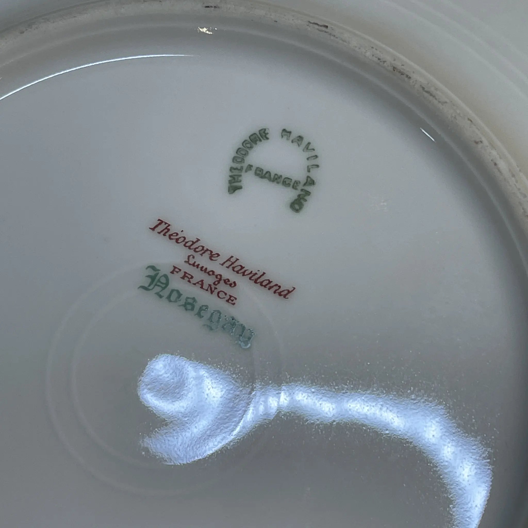 【アンティーク】 ディナープレート&デザートプレート2P / Theodore Haviland (セオドア・アビランド) / Nosegay / 推定20C前中期 / 磁器 / フランス / ブーケ, 金彩